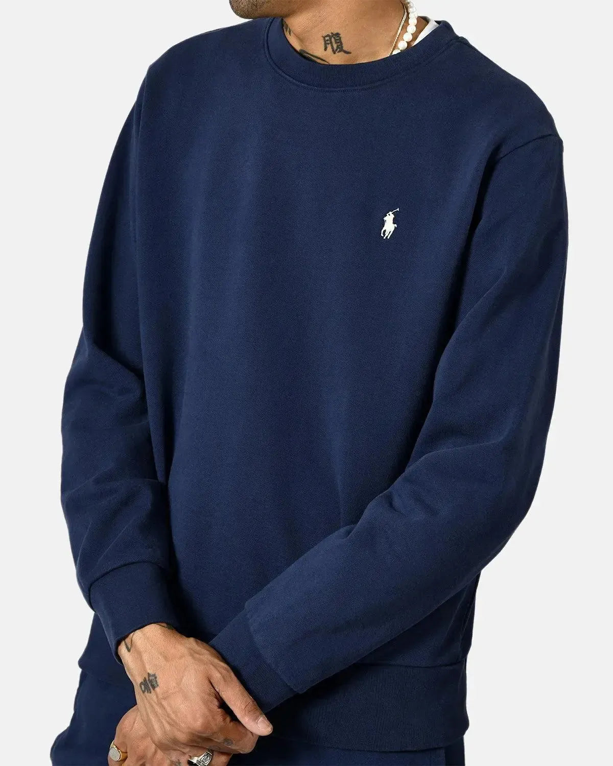 RALPH LAUREN-RALPH LAUREN LOOPBACK FLEECE SWEATSHIRT CRUISE NAVY-NORTHERN THREADS DESIGNER MENSWEAR