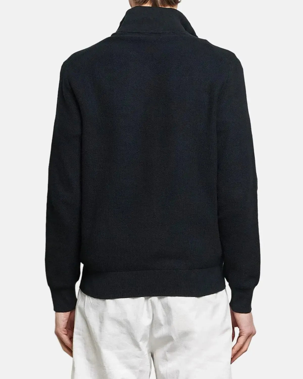 RALPH LAUREN-RALPH LAUREN MESH KNIT COTTON 1/4 ZIP JUMPER BLACK-NORTHERN THREADS DESIGNER MENSWEAR