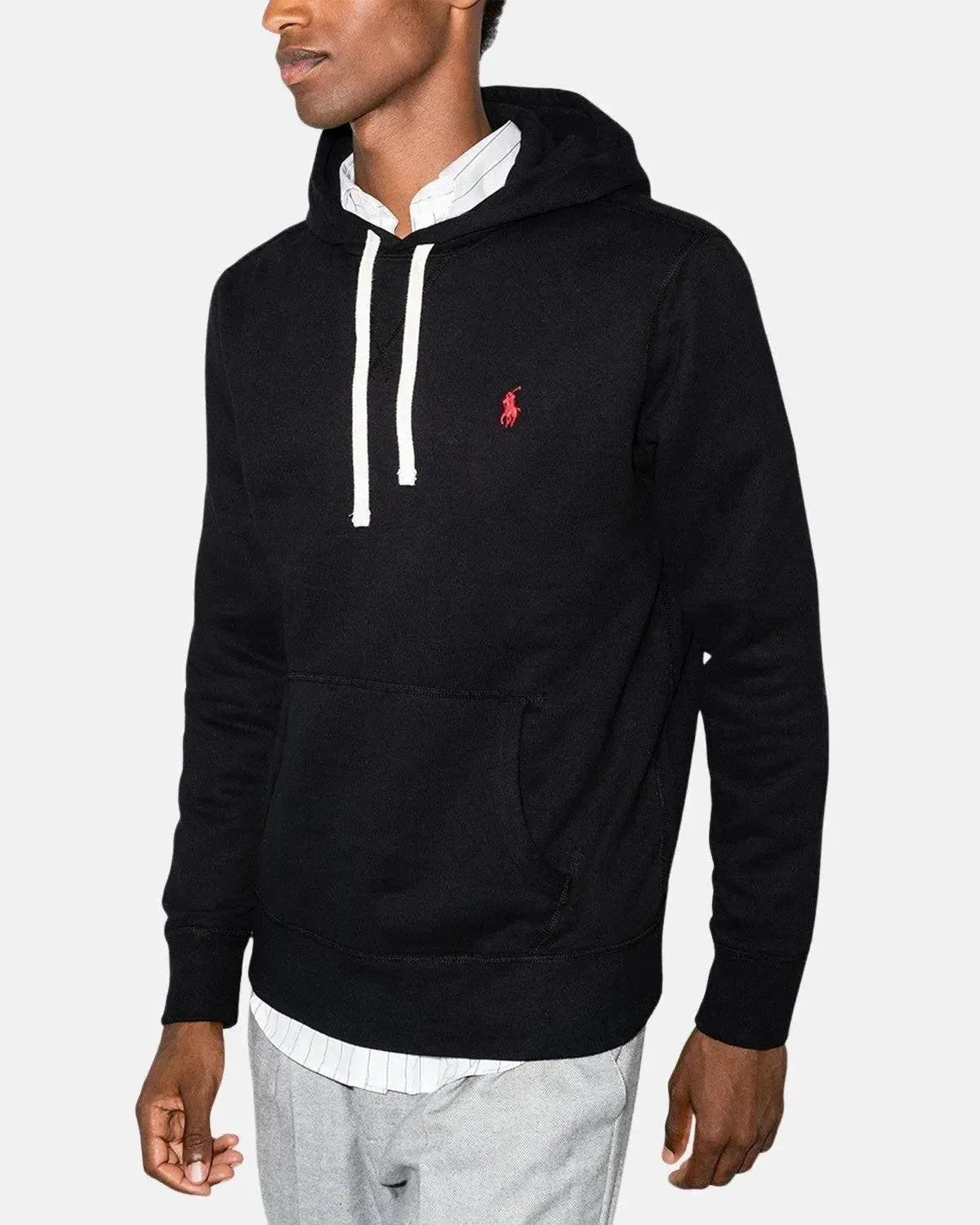 RALPH LAUREN-RALPH LAUREN RL FLEECE HOODIE BLACK-NORTHERN THREADS DESIGNER MENSWEAR