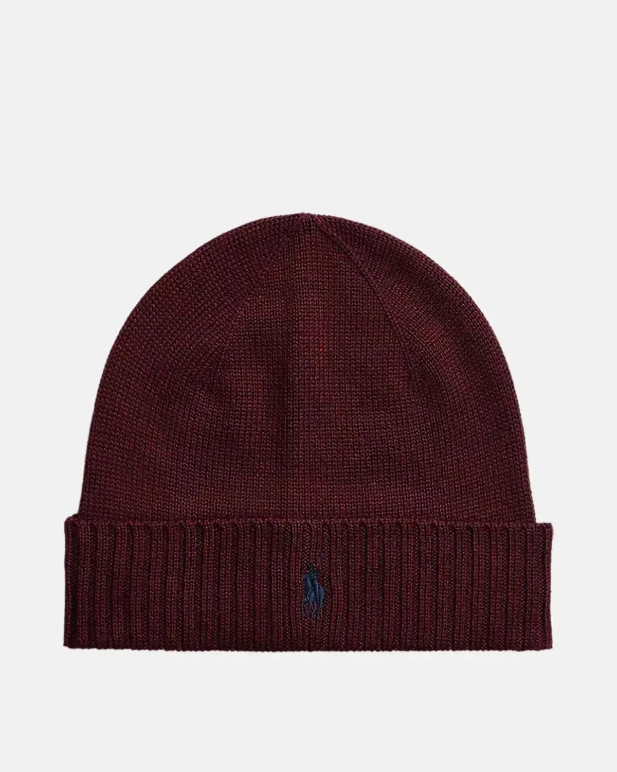 RALPH LAUREN-RALPH LAUREN SIGNATURE PONY WOOL BEANIE AGED WINE HEATHER-NORTHERN THREADS DESIGNER MENSWEAR
