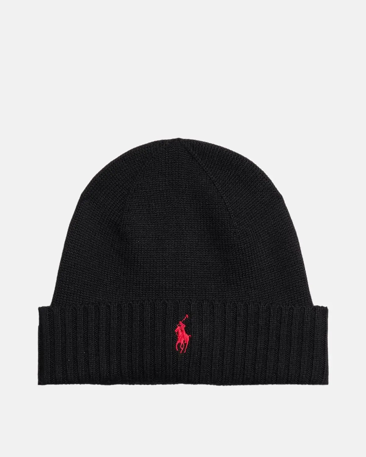 RALPH LAUREN-RALPH LAUREN SIGNATURE PONY WOOL BEANIE BLACK-NORTHERN THREADS DESIGNER MENSWEAR
