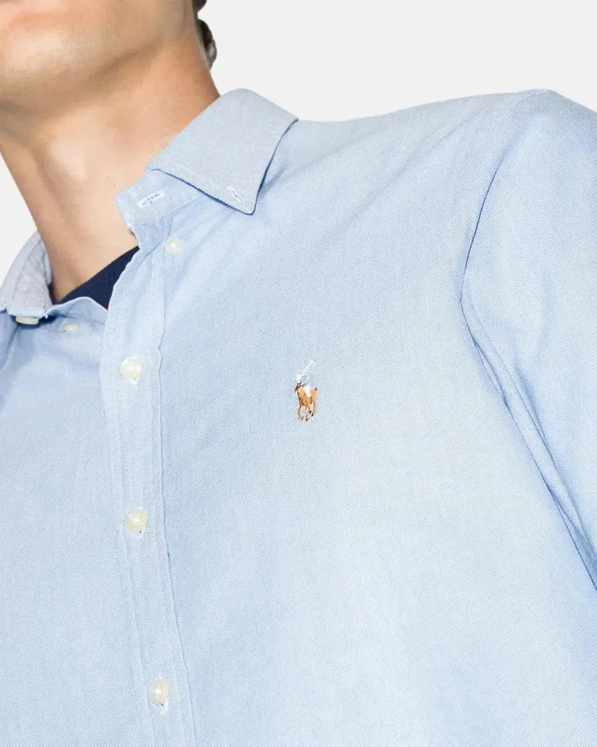 RALPH LAUREN-RALPH LAUREN SLIM FIT OXFORD SHIRT BLUE-NORTHERN THREADS DESIGNER MENSWEAR
