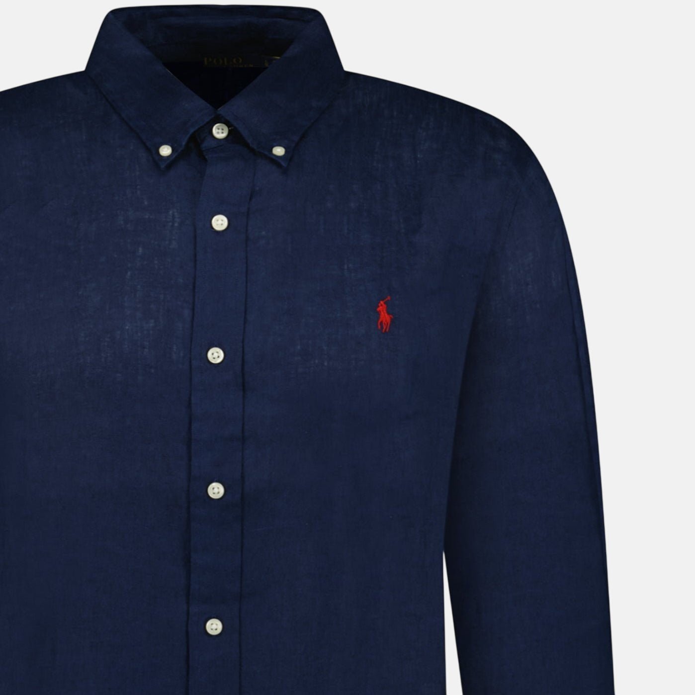 Ralph Lauren Slim Fit Linen Shirt Newport Navy - T6 - northern threads uk