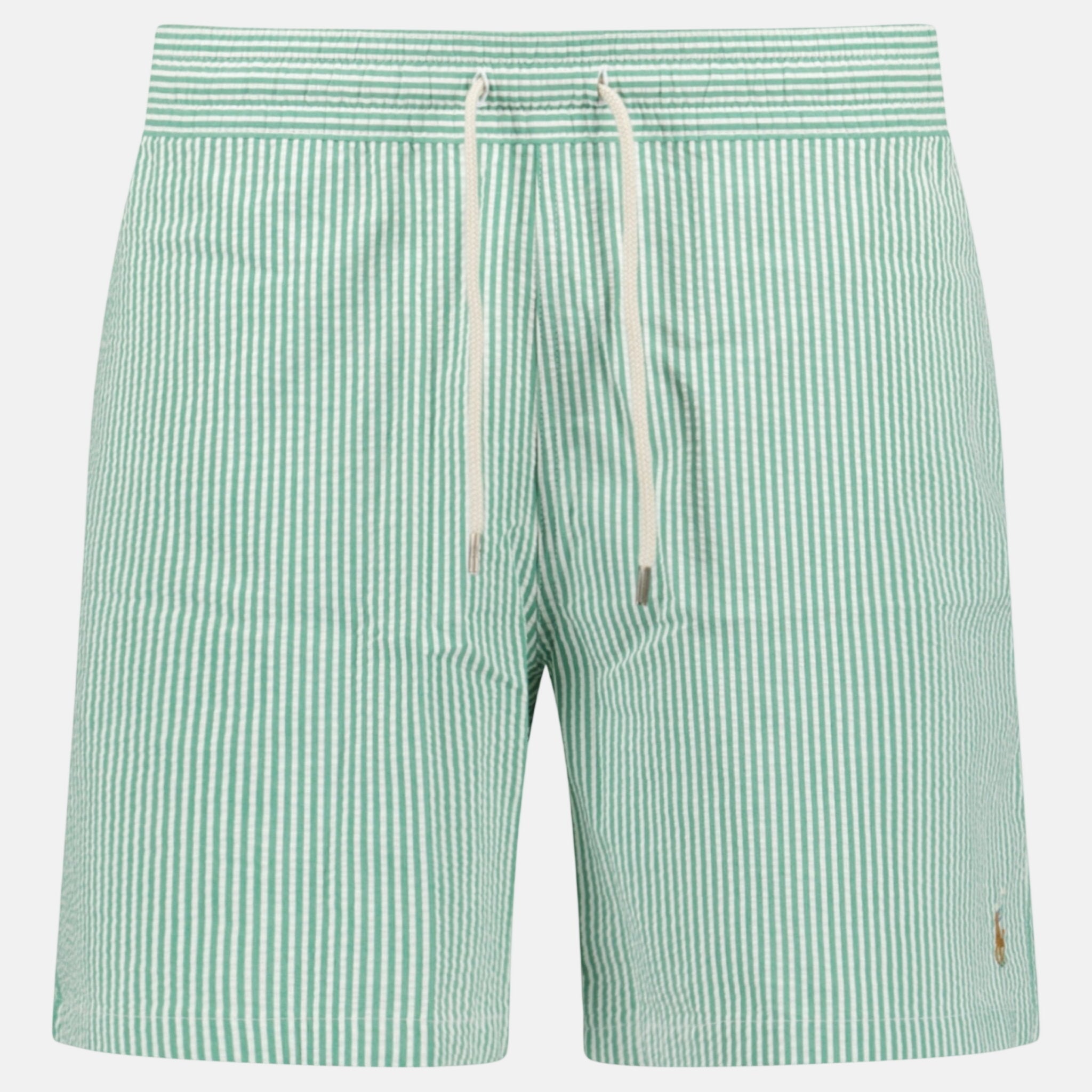 Ralph Lauren Traveller Classic Swim Trunk Raft Green Seersucker - O15 - northern threads uk
