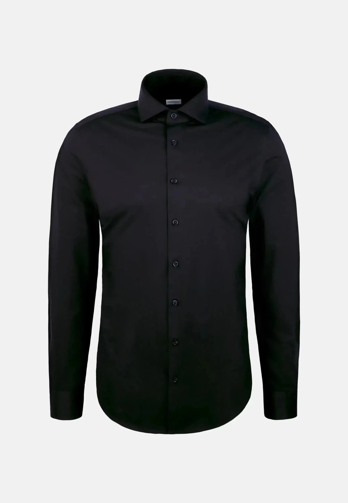 Seidensticker Regular Fit Kent Collar Jersey Shirt Black - 01.849003-39-38 - northern threads uk
