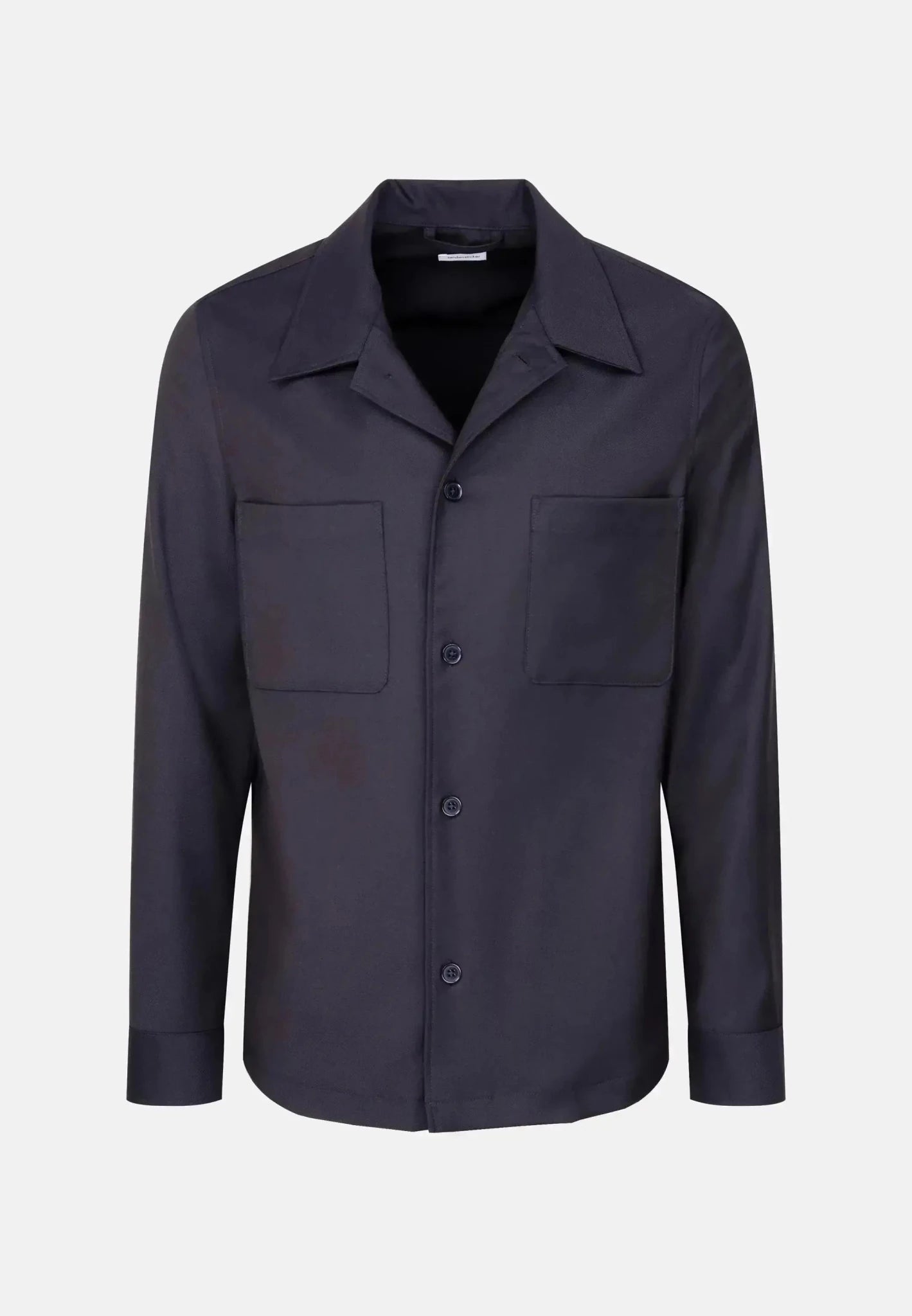 Seidensticker Regular Fit Wool Mix Casual Lapel Overshirt Dark Blue - 01.849002-19-S - northern threads uk