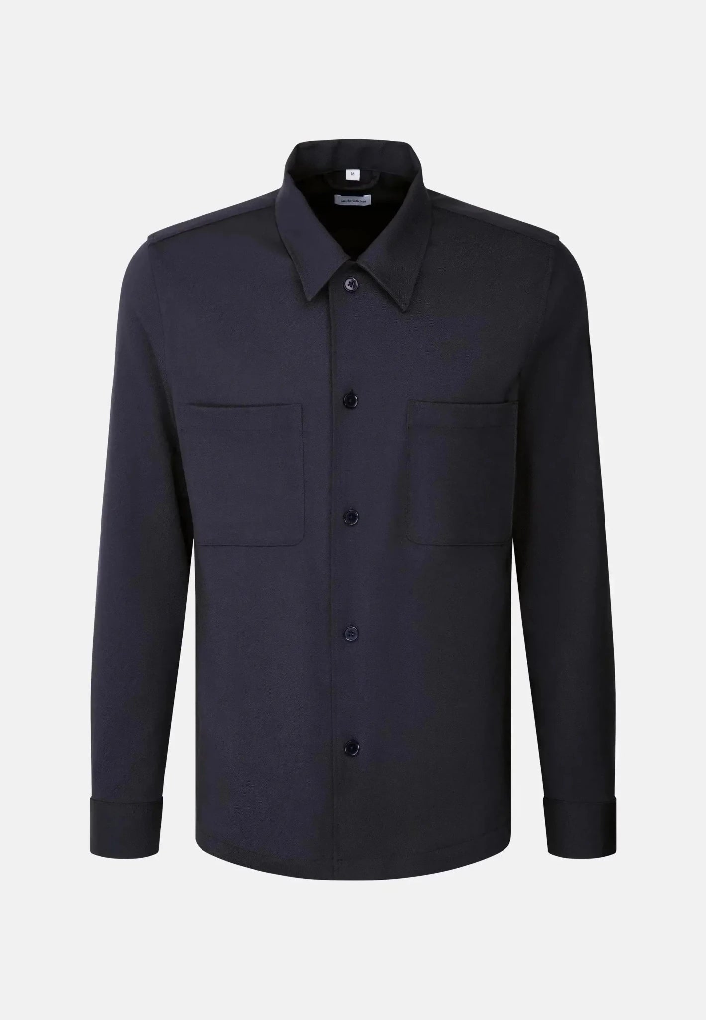 Seidensticker Regular Fit Wool Mix Casual Lapel Overshirt Grey - 01.849002-37-S - northern threads uk