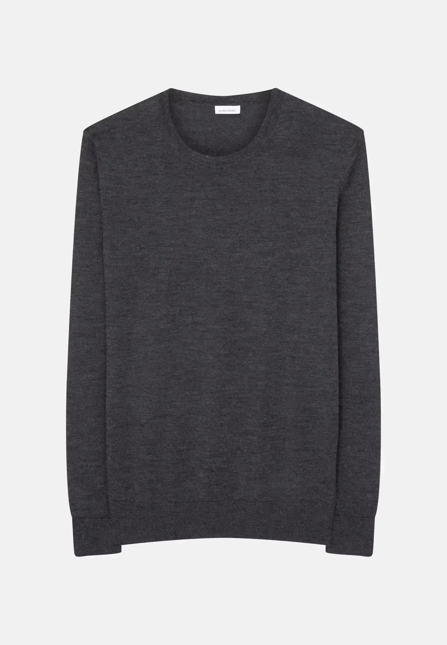Seidensticker-Seidensticker Merino Wool Crewneck Knit Grey-NORTHERN THREADS DESIGNER MENSWEAR
