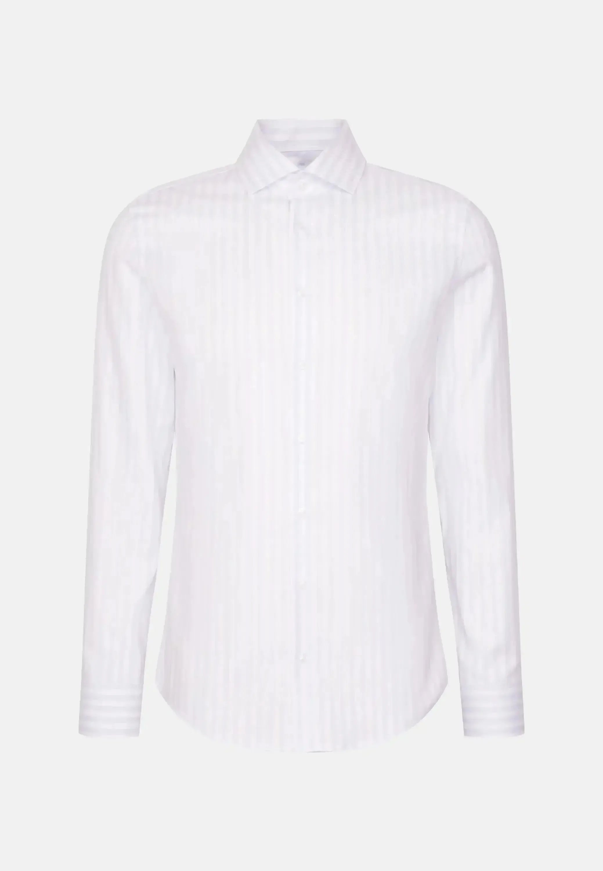 Seidensticker-Seidensticker Regular Fit No Iron Spread Kent Structured Stripe Business Shirt Light Blue-NORTHERN THREADS DESIGNER MENSWEAR