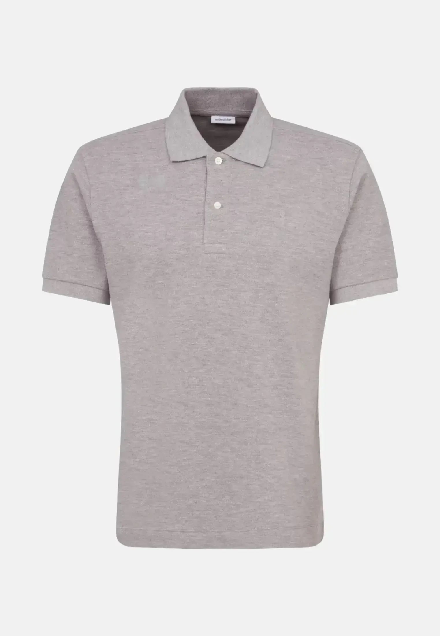 Seidensticker-Seidensticker Regular Fit Pique Polo Shirt Light Grey-NORTHERN THREADS DESIGNER MENSWEAR