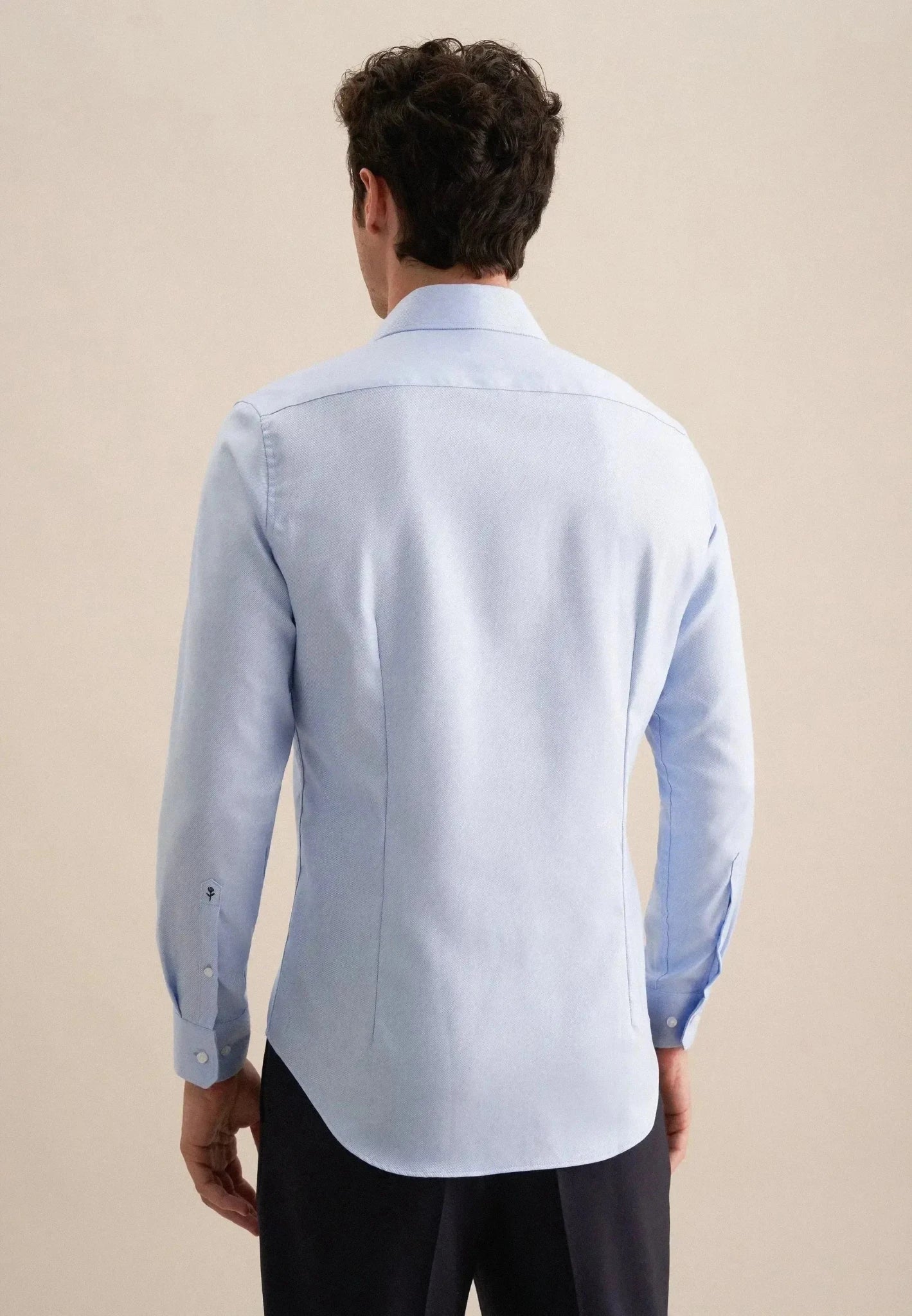 Seidensticker Shaped Fit Easy Iron Kent Collar Business Shirt Light Blue - northern threads