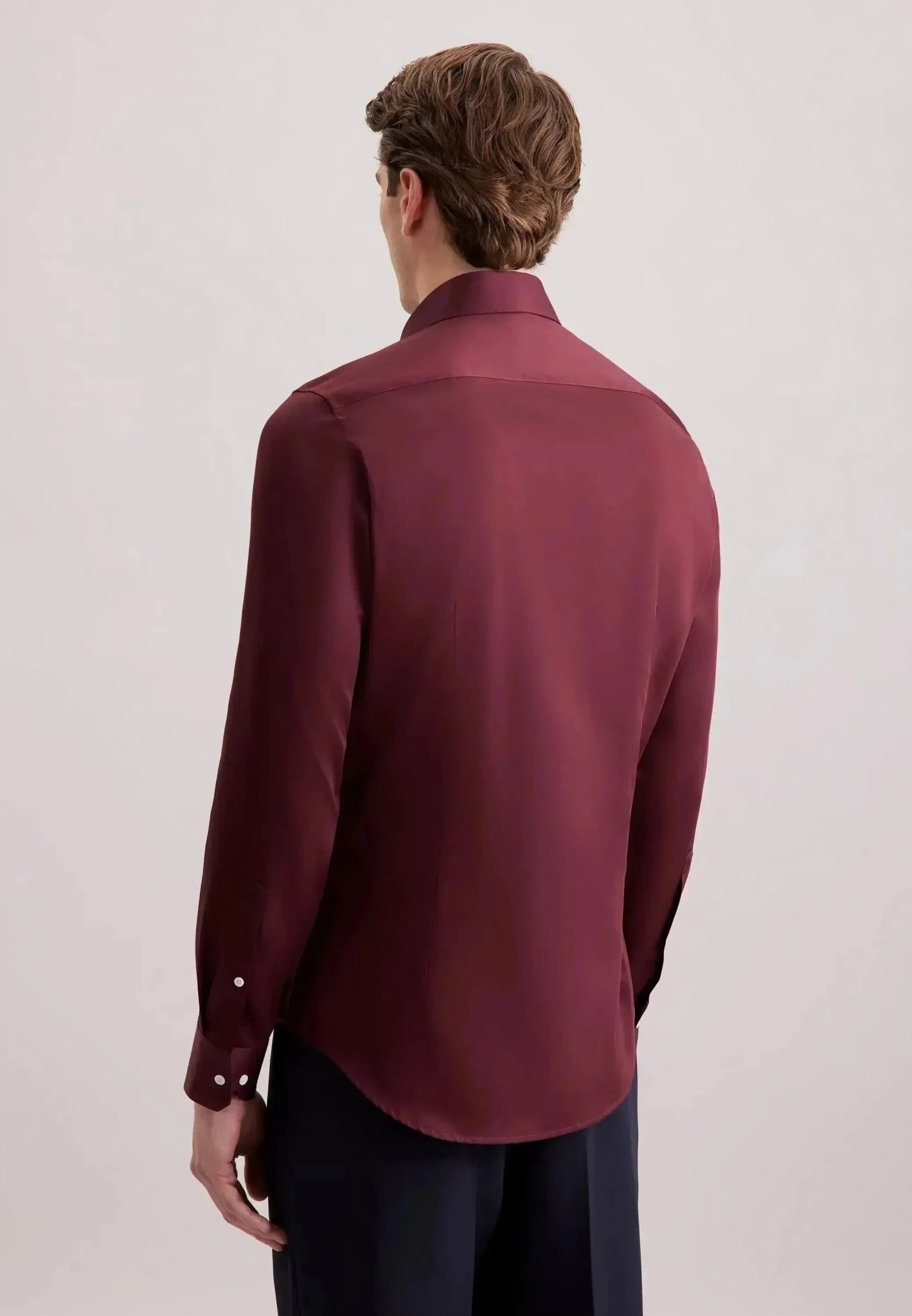 Seidensticker Shaped Fit Easy Iron New Kent Business Shirt Burgundy - northern threads