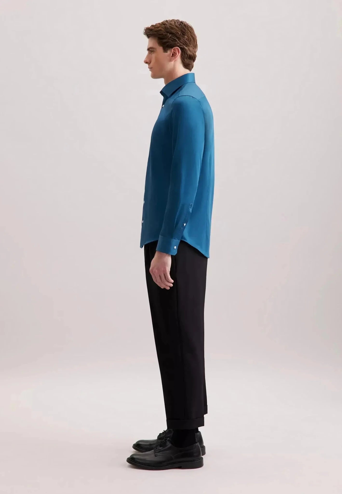 Seidensticker Shaped Fit Easy Iron New Kent Business Shirt Dark Teal - 01.845070-78-38 - northern threads uk