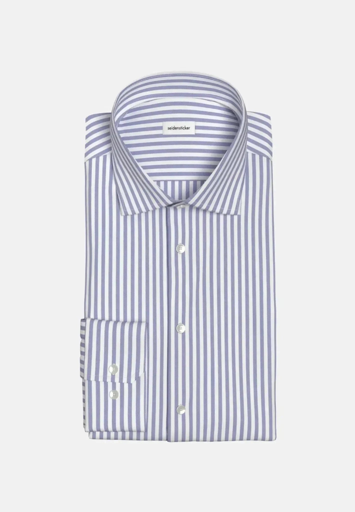 Seidensticker Shaped Fit No Iron New Kent Striped Business Shirt Light Blue - northern threads