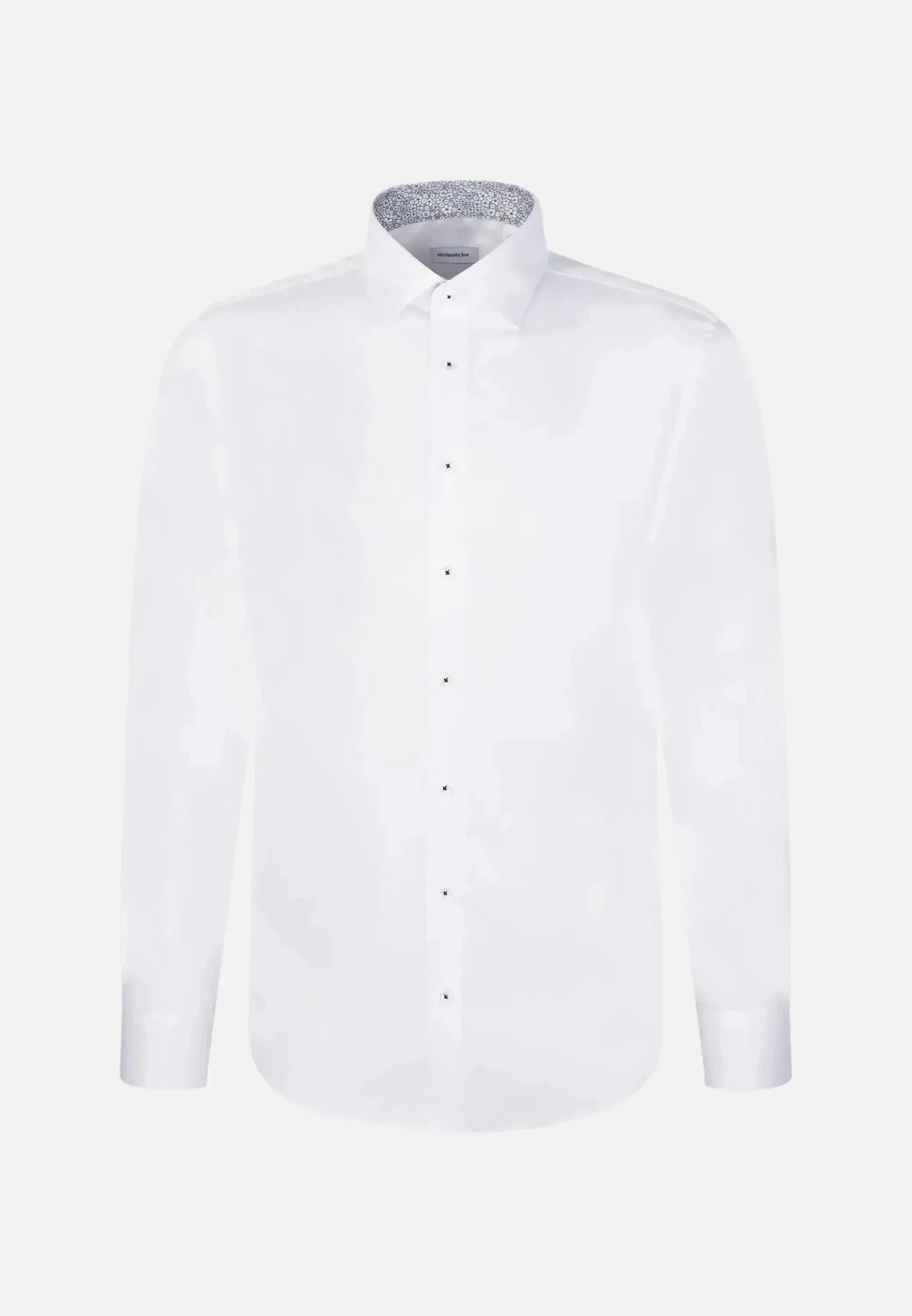 Seidensticker Slim Fit Easy Iron Business Kent Contrast Patch Business Shirt White - 01.647200-01-38 - northern threads uk