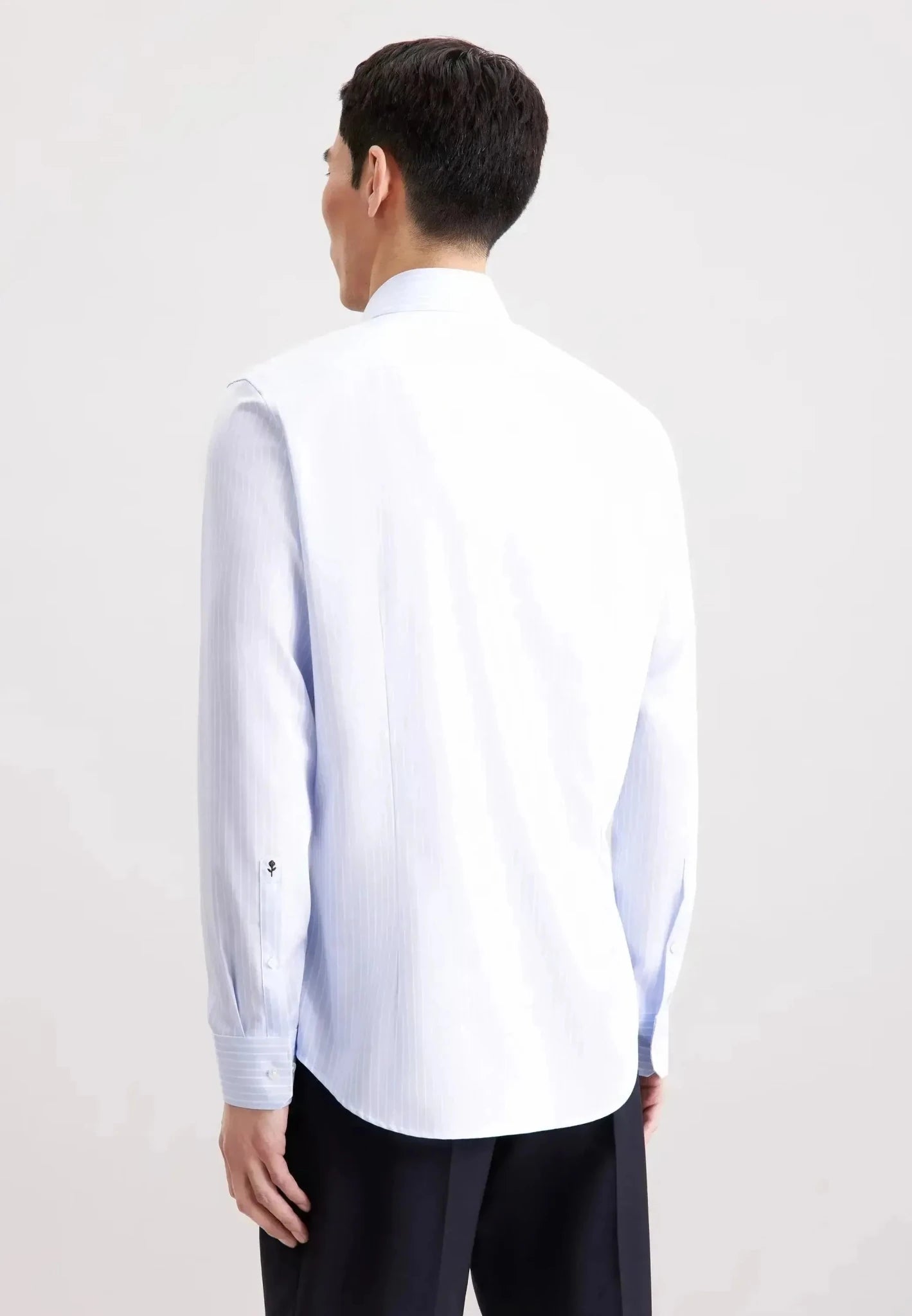 Seidensticker Slim Fit No Iron New Kent Striped Business Shirt Light Blue - 01.845435-10-37 - northern threads uk