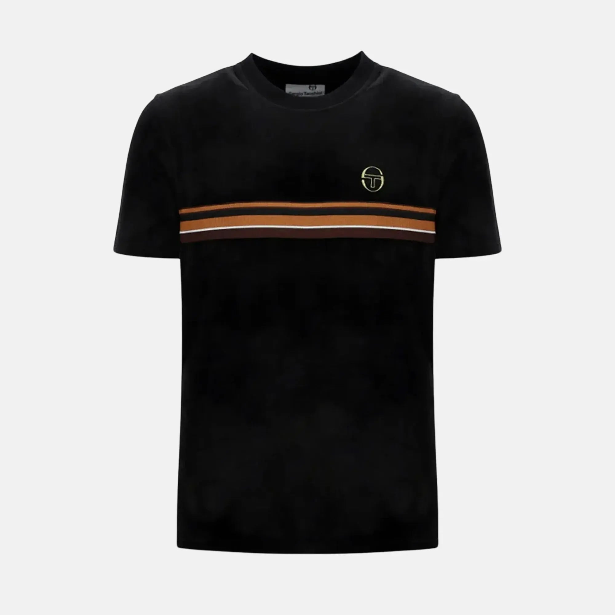 Sergio Tacchini Ayme Velour T-Shirt Black Gold - SPR722-M - northern threads uk