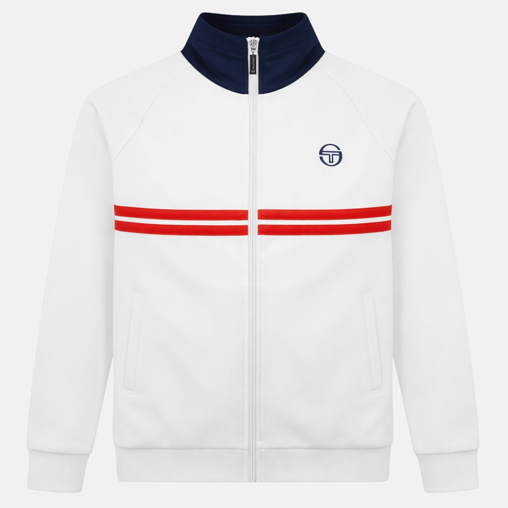 Sergio Tacchini Dallas Track Top Jacket White Maritime Blue Adrenaline Rush - SPR1204-M - northern threads uk