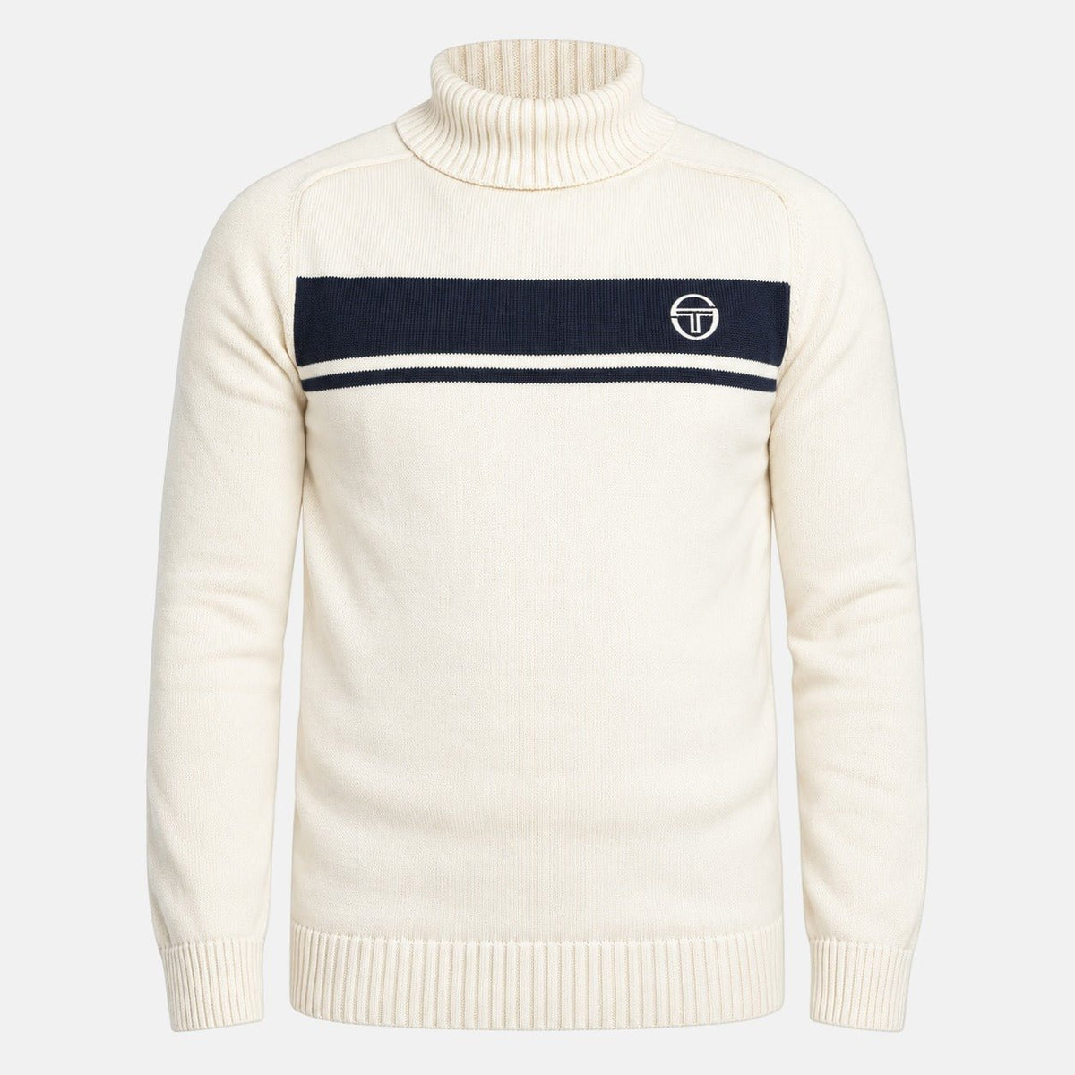 Sergio Tacchini Damarindo Knitted Turtle Neck Jumper Maritime Blue/Gardenia | Northern Threads Designer Menswear