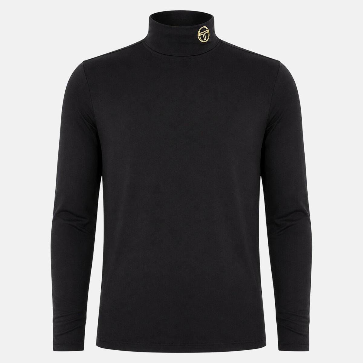 Sergio Tacchini Edward Roll Neck T-Shirt Black/Gold Lurex | Northern Threads Designer Menswear