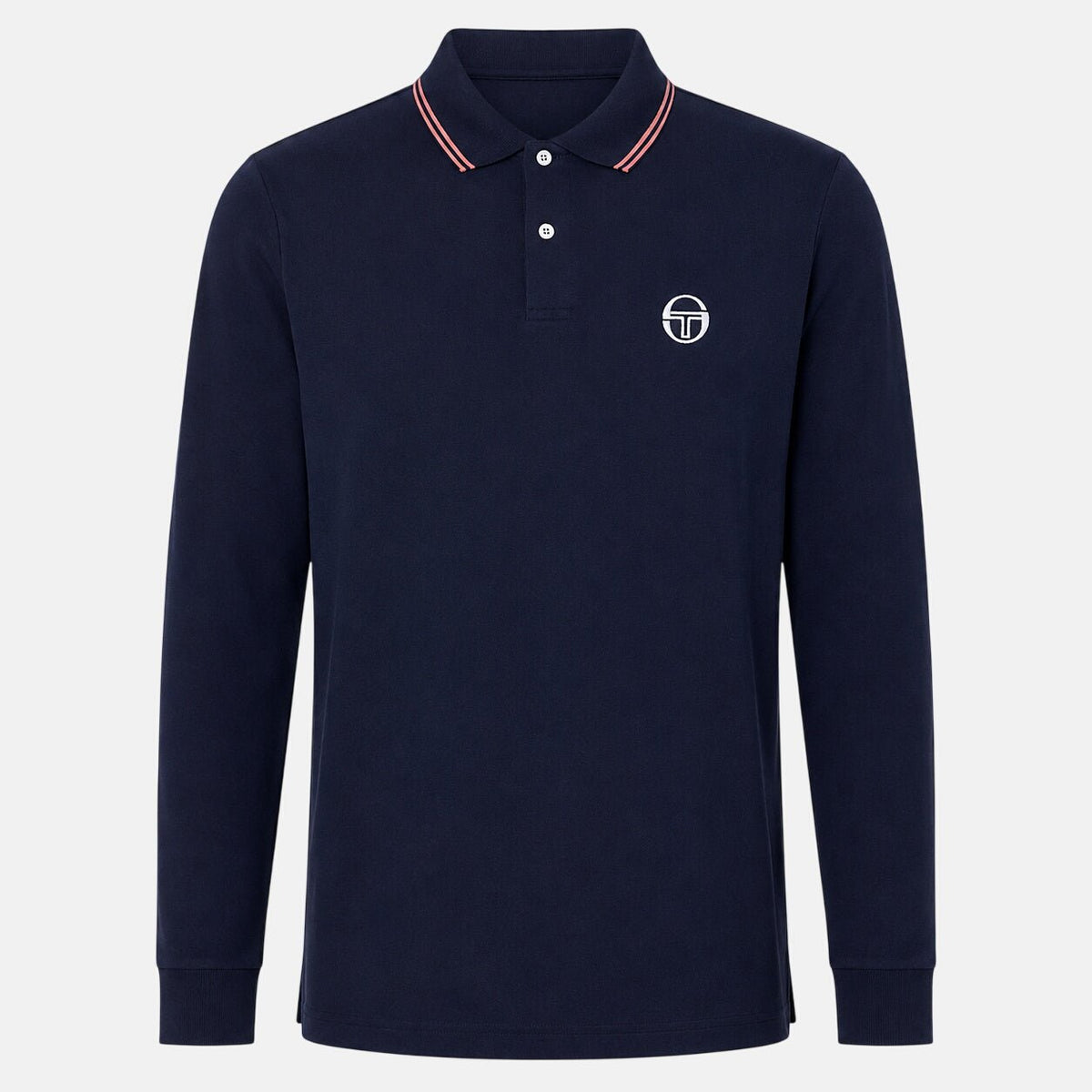 Sergio Tacchini Long Sleeve 020 Polo Shirt Maritime Blue/Light Mahogany | Northern Threads Designer Menswear