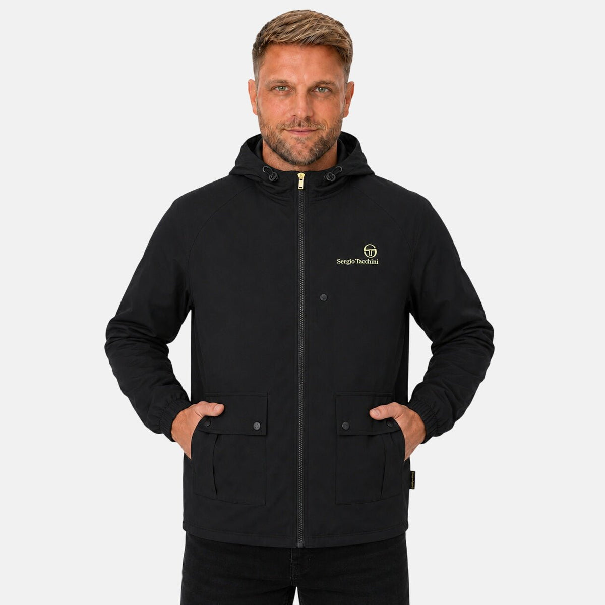 Sergio Tacchini Mancini Hooded Jacket Black | Northern Threads Designer Menswear