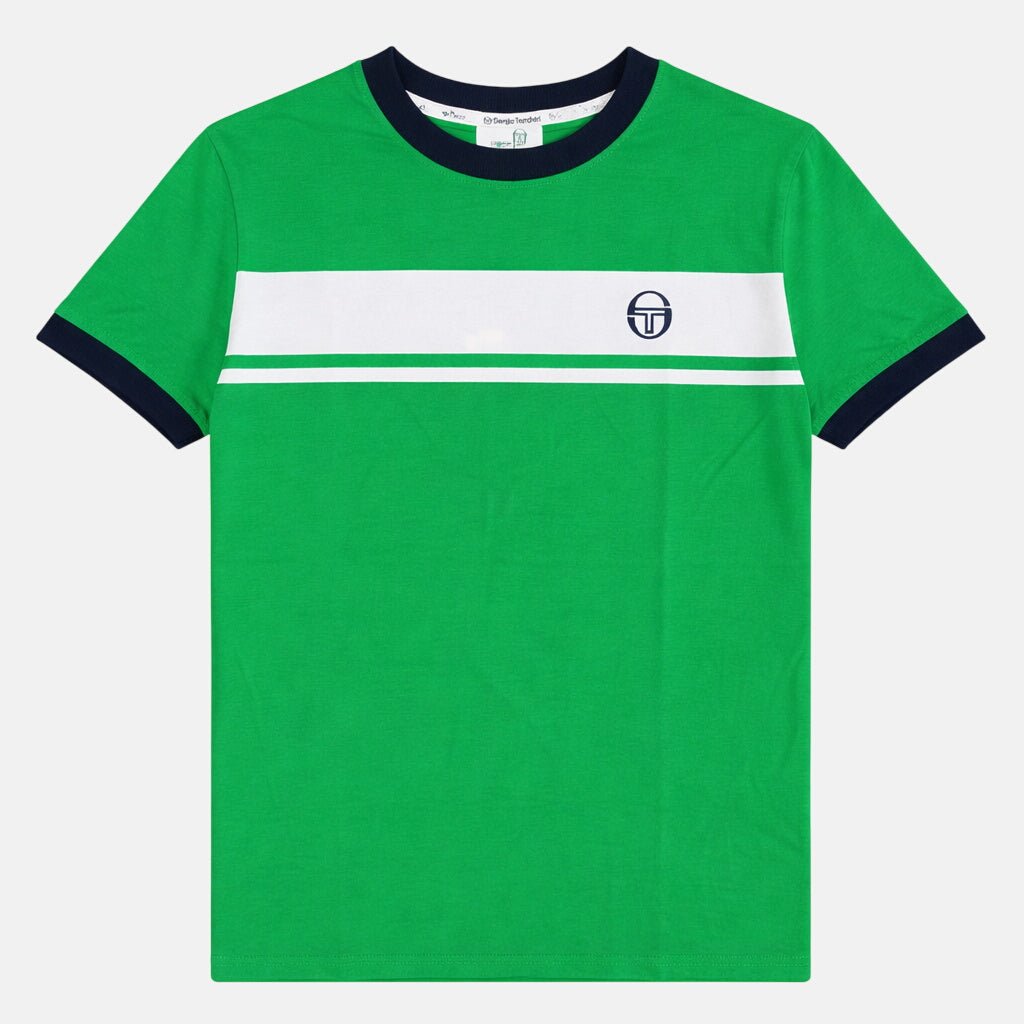 Sergio Tacchini Master T-Shirt Fern Green White Maritime Blue - SPR1259-M - northern threads uk