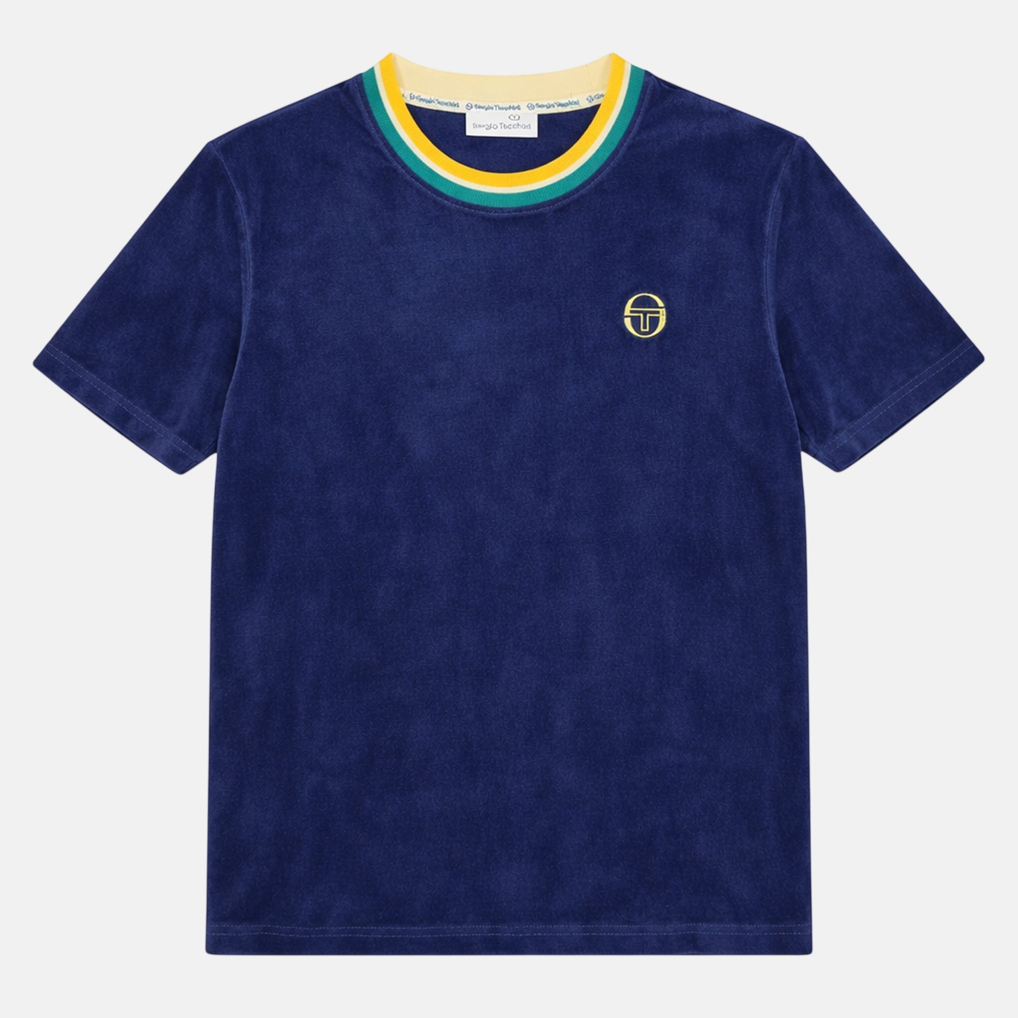 Sergio Tacchini Monte Velour T-Shirt Maritime Blue - SPR1234-M - northern threads uk