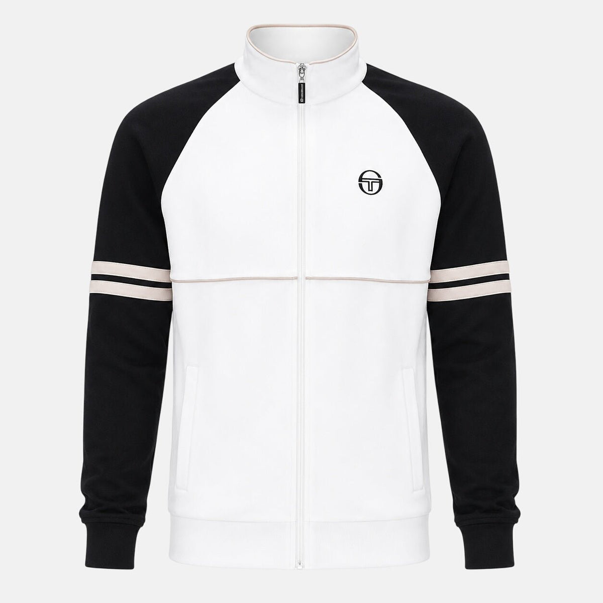 Sergio Tacchini Orion Track Top Jacket Gardenia/Black/Peyote | Northern Threads Designer Menswear