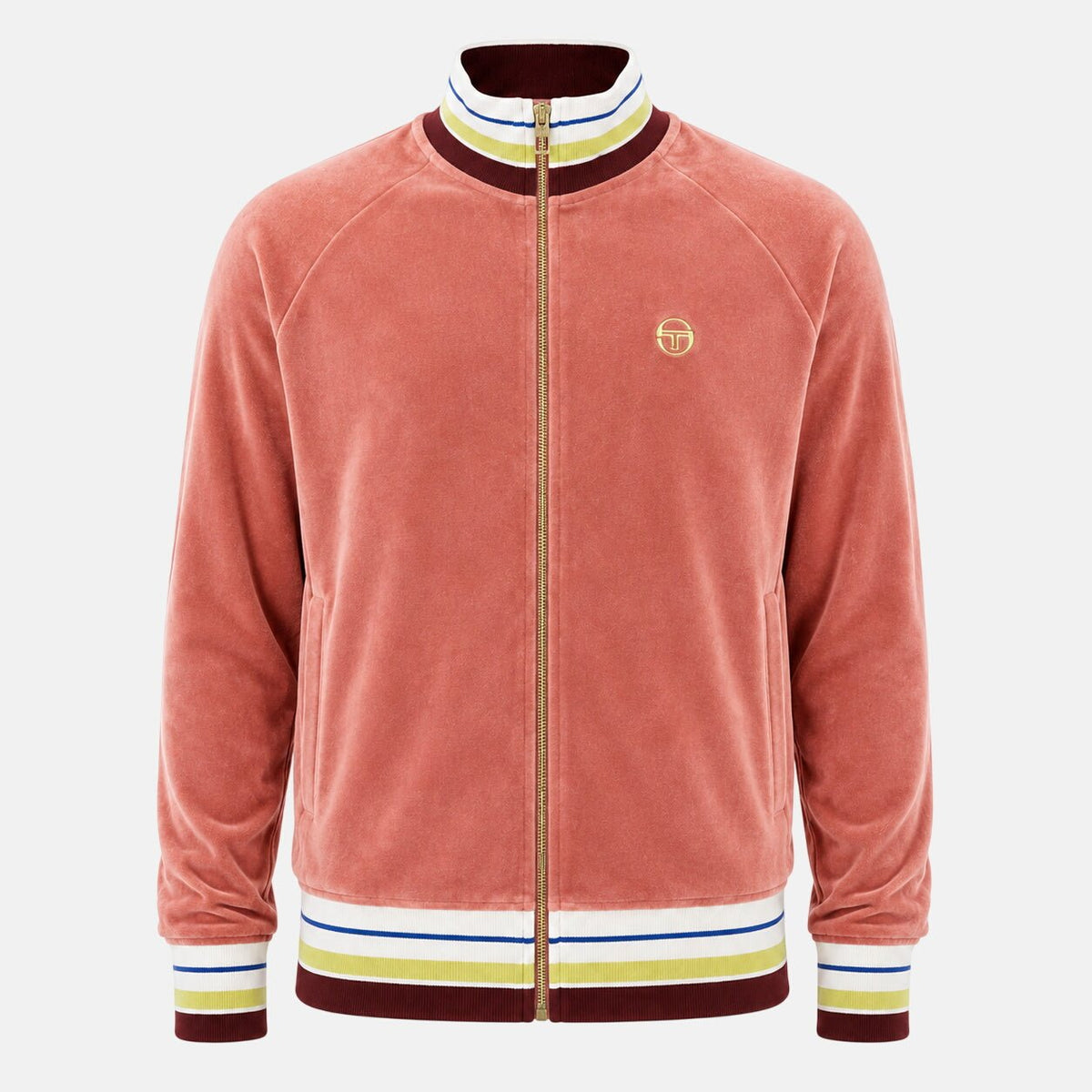 Sergio Tacchini Sartori Velour Track Top Jacket Light Mahogany | Northern Threads Designer Menswear