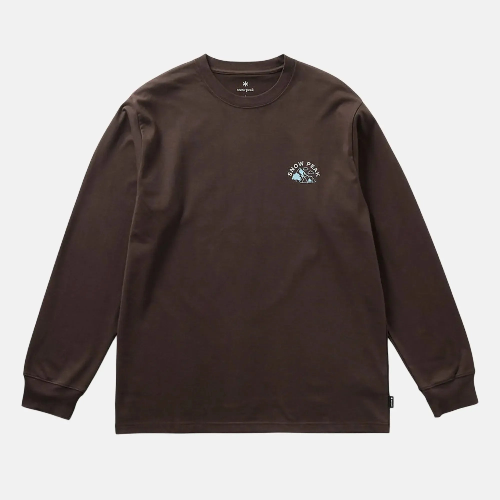 Snow Peak Living With Nature Long Sleeve T-Shirt Dark Brown - SPR818-M - northern threads uk