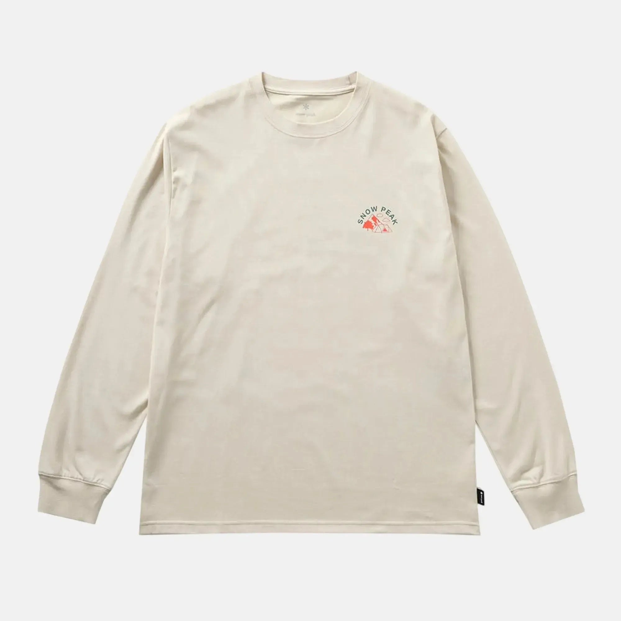 Snow Peak Living With Nature Long Sleeve T-Shirt Ivory - SPR819-M - northern threads uk