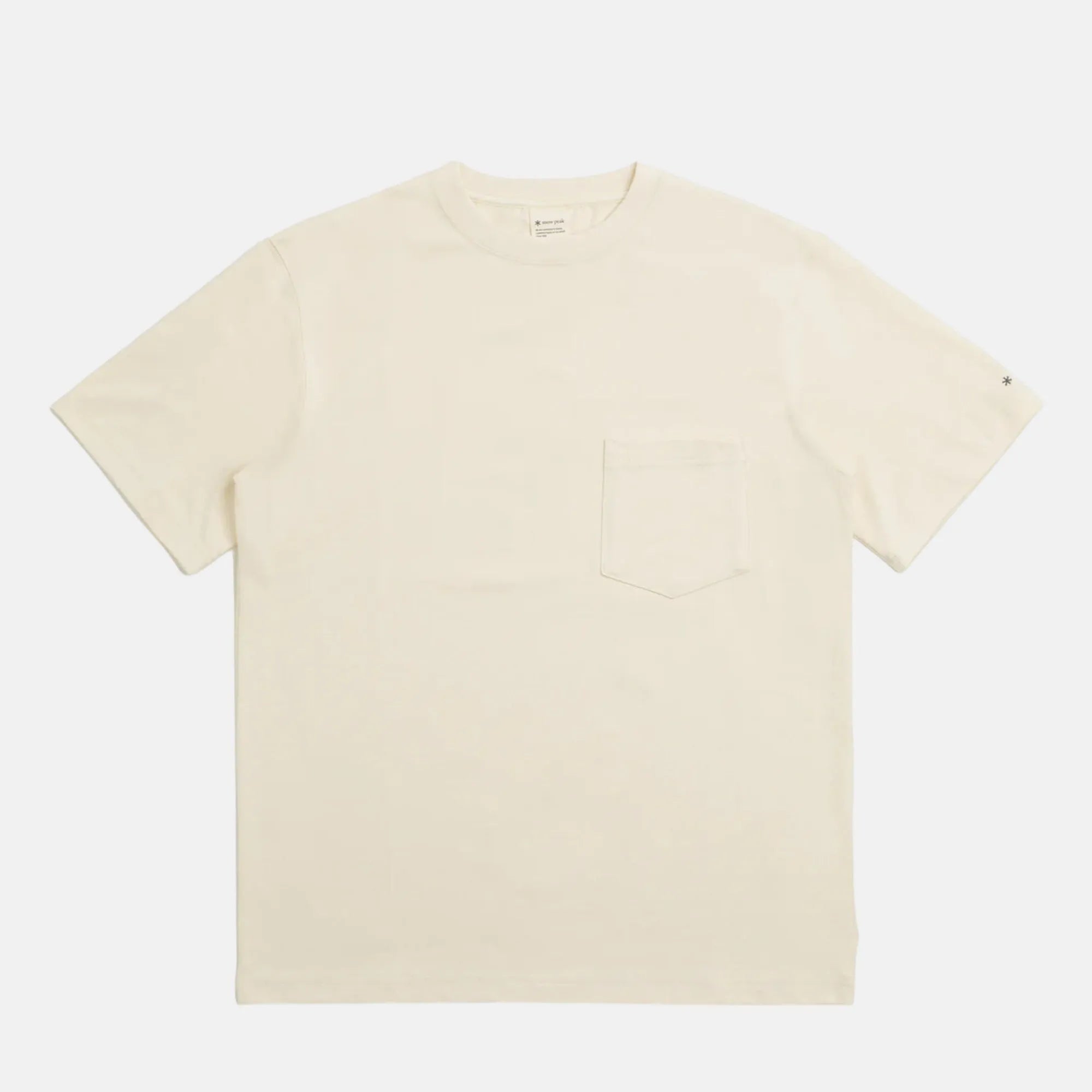 Snow Peak Recycled Cotton Heavy Short Sleeve T-Shirt Oatmeal - SPR911-M - northern threads uk