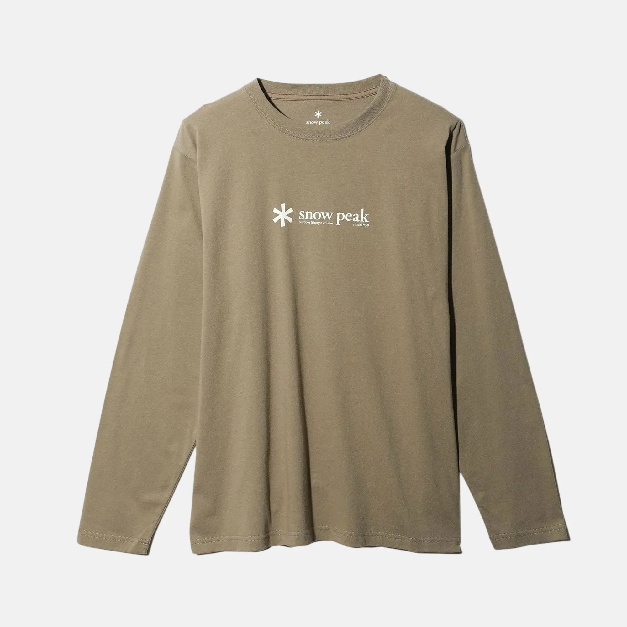 Snow Peak Soft Cotton Logo Long Sleeve T-Shirt Pro - SPR820-M - northern threads uk