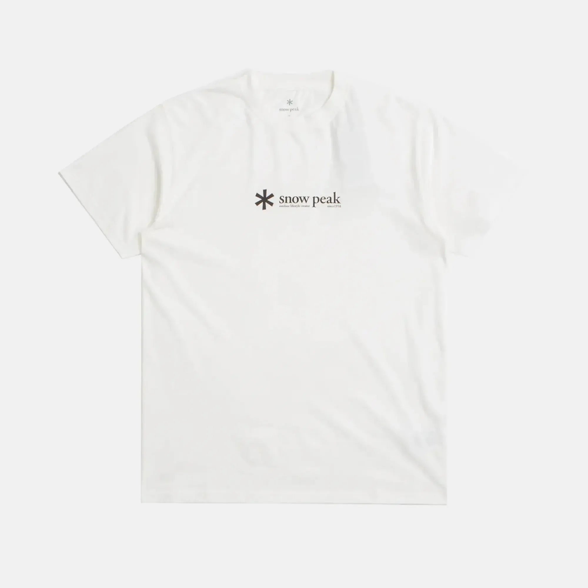 Snow Peak Soft Cotton Logo Short Sleeve T-Shirt White - SPR825-M - northern threads uk