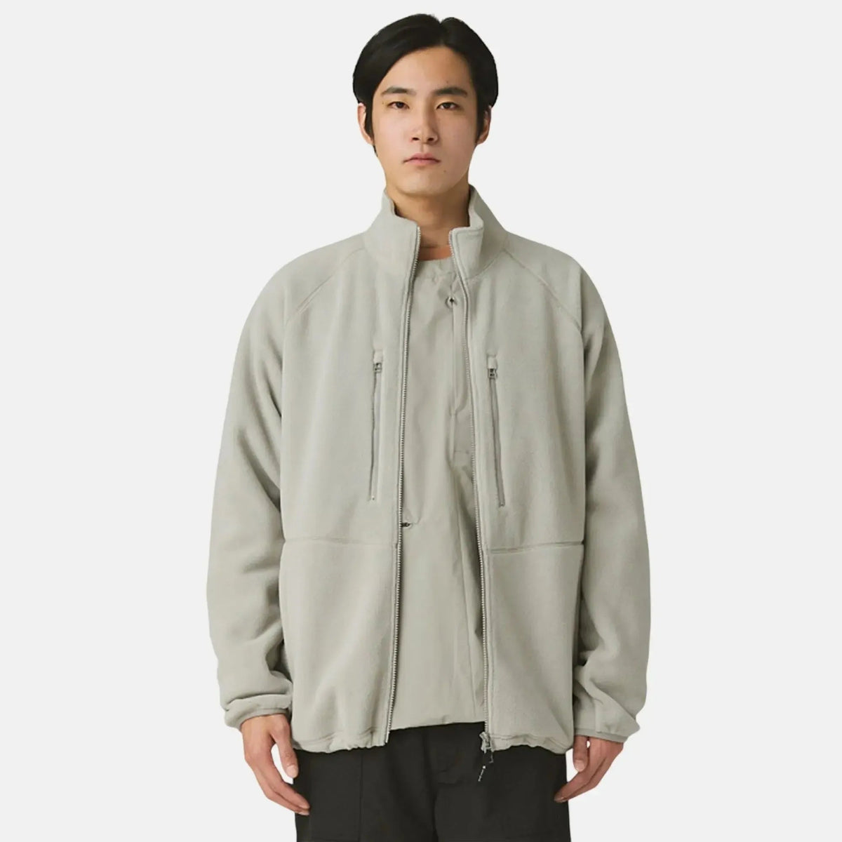 Snow Peak Water-Repellent Fleece Jacket Light Grey | Northern Threads Designer Menswear