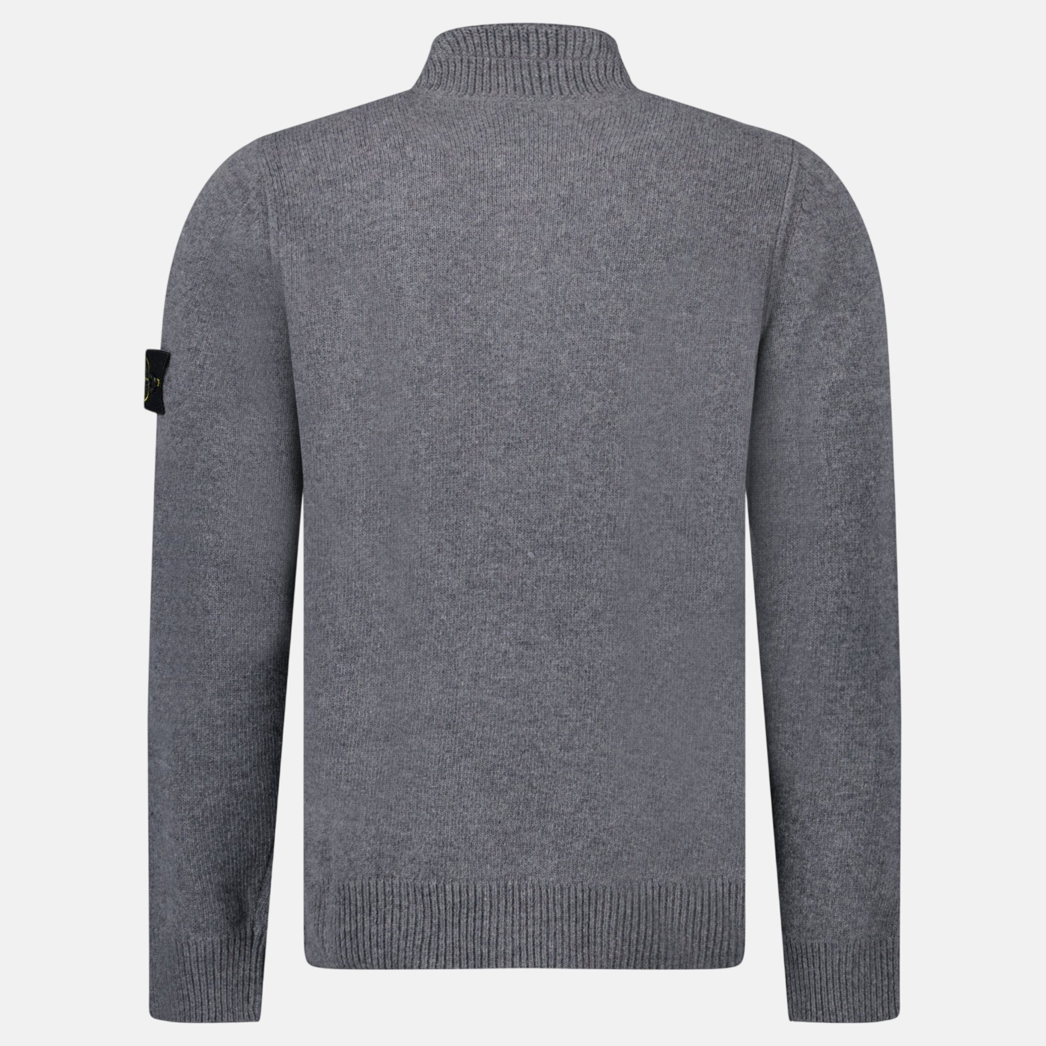 Stone Island Button Neck Jumper Cement Grey - A13 - northern threads uk