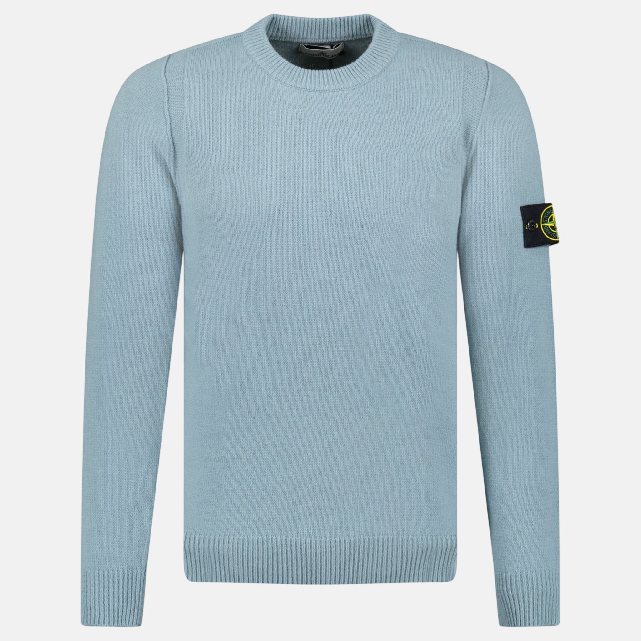 Stone Island Compass - Badge Knit Wool Jumper Green Grey - O10 - northern threads uk