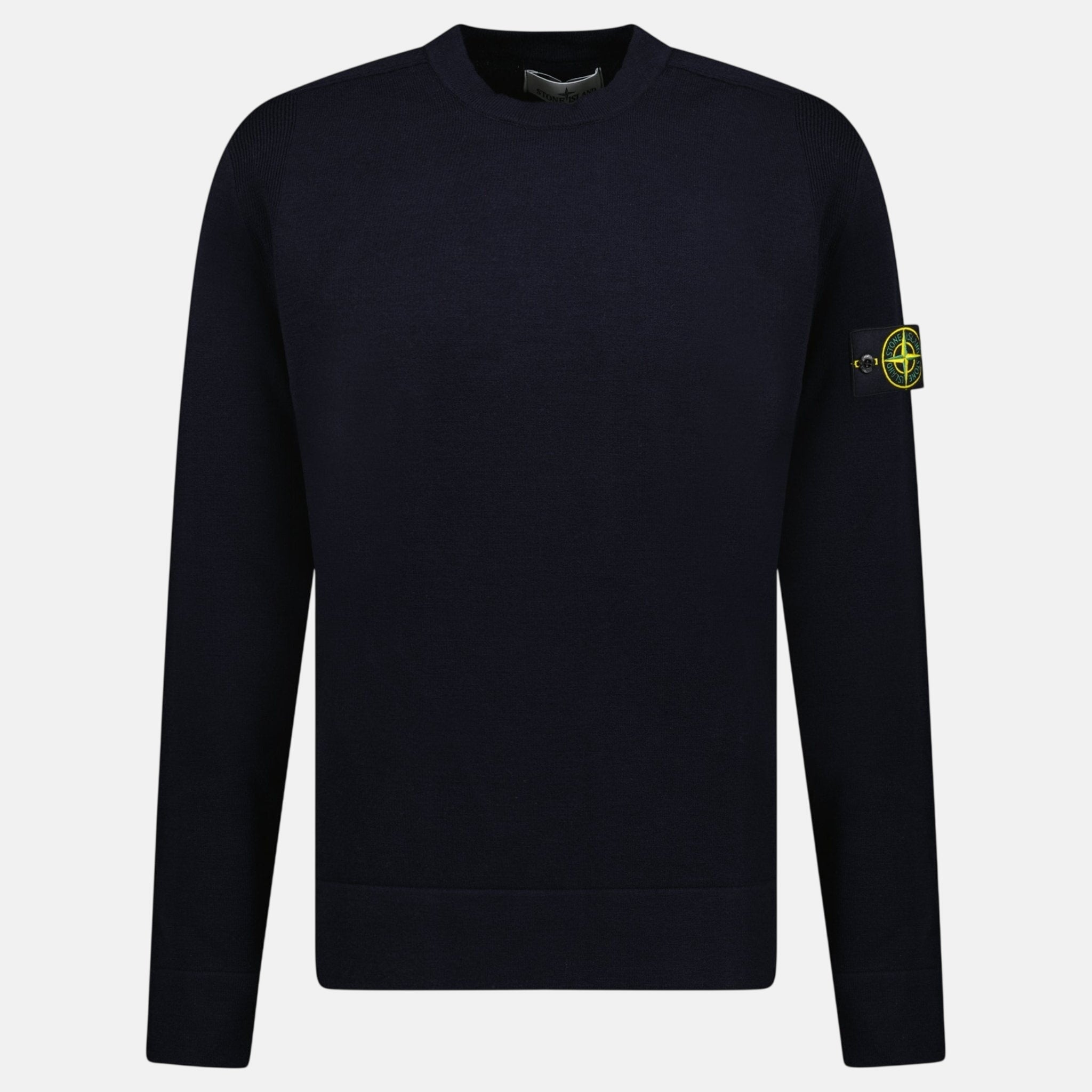 Stone Island Compass - Badge Wool Blend Jumper Navy - C52 - northern threads uk