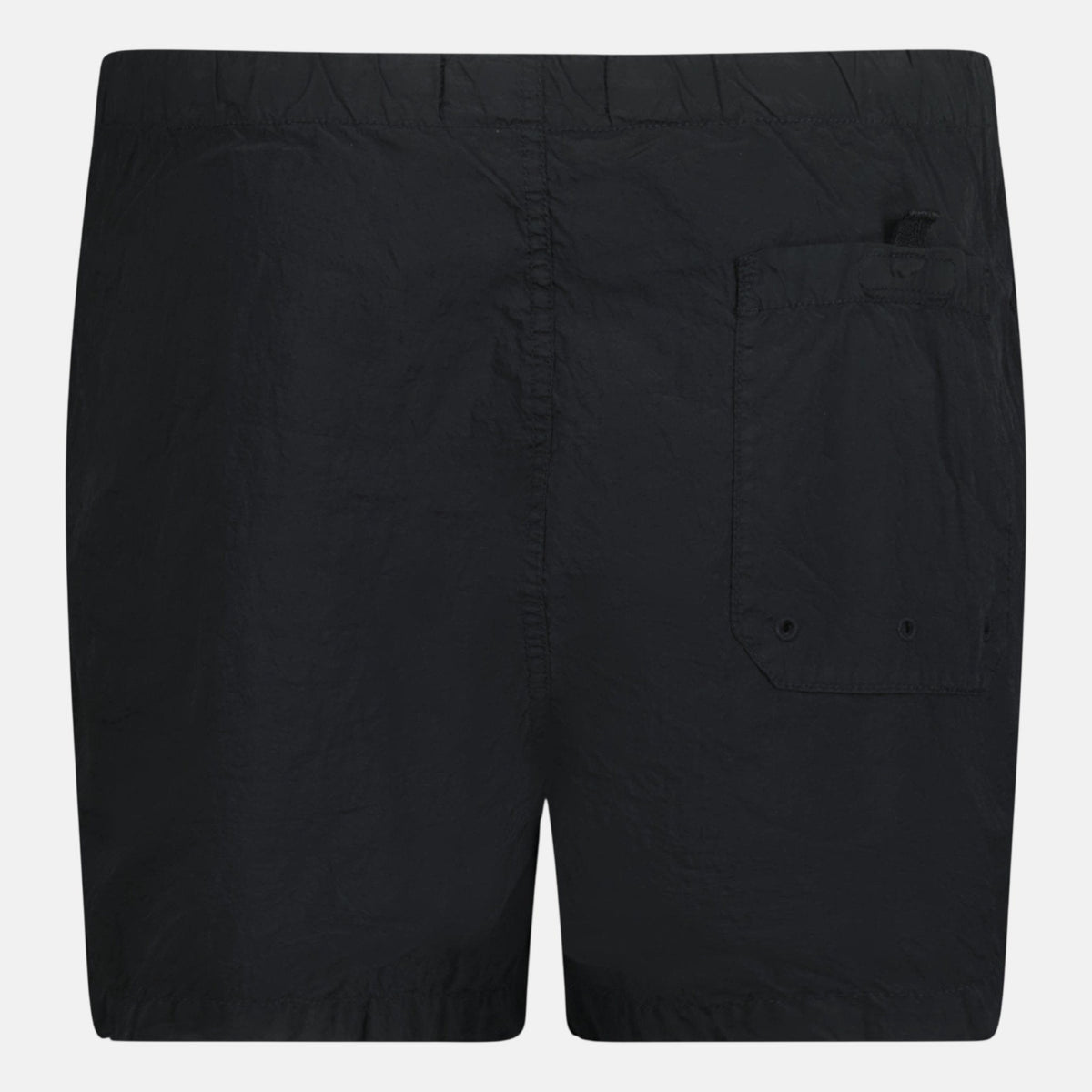 Stone Island Compass Button Chrome Swim Shorts Black | Northern Threads Designer Menswear