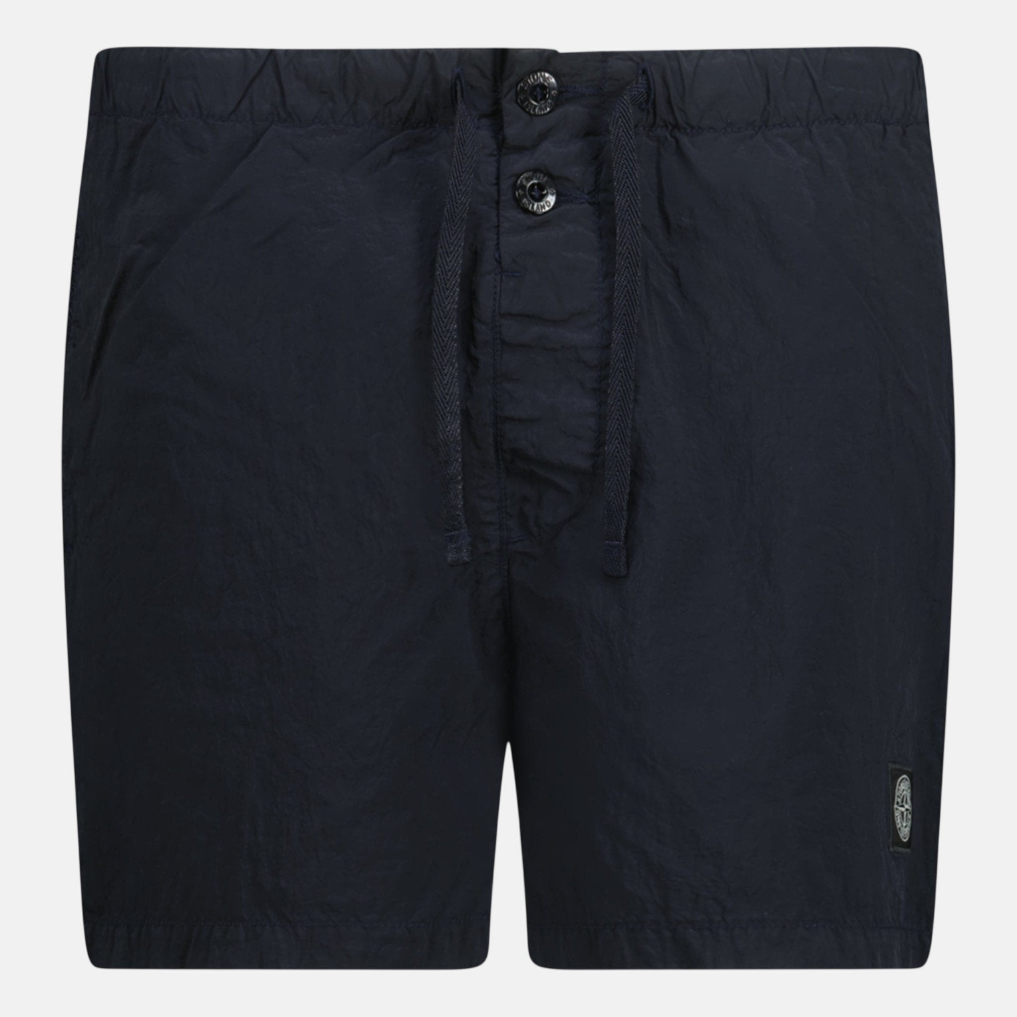 Stone Island Compass Button Chrome Swim Shorts Navy - F4 - northern threads uk