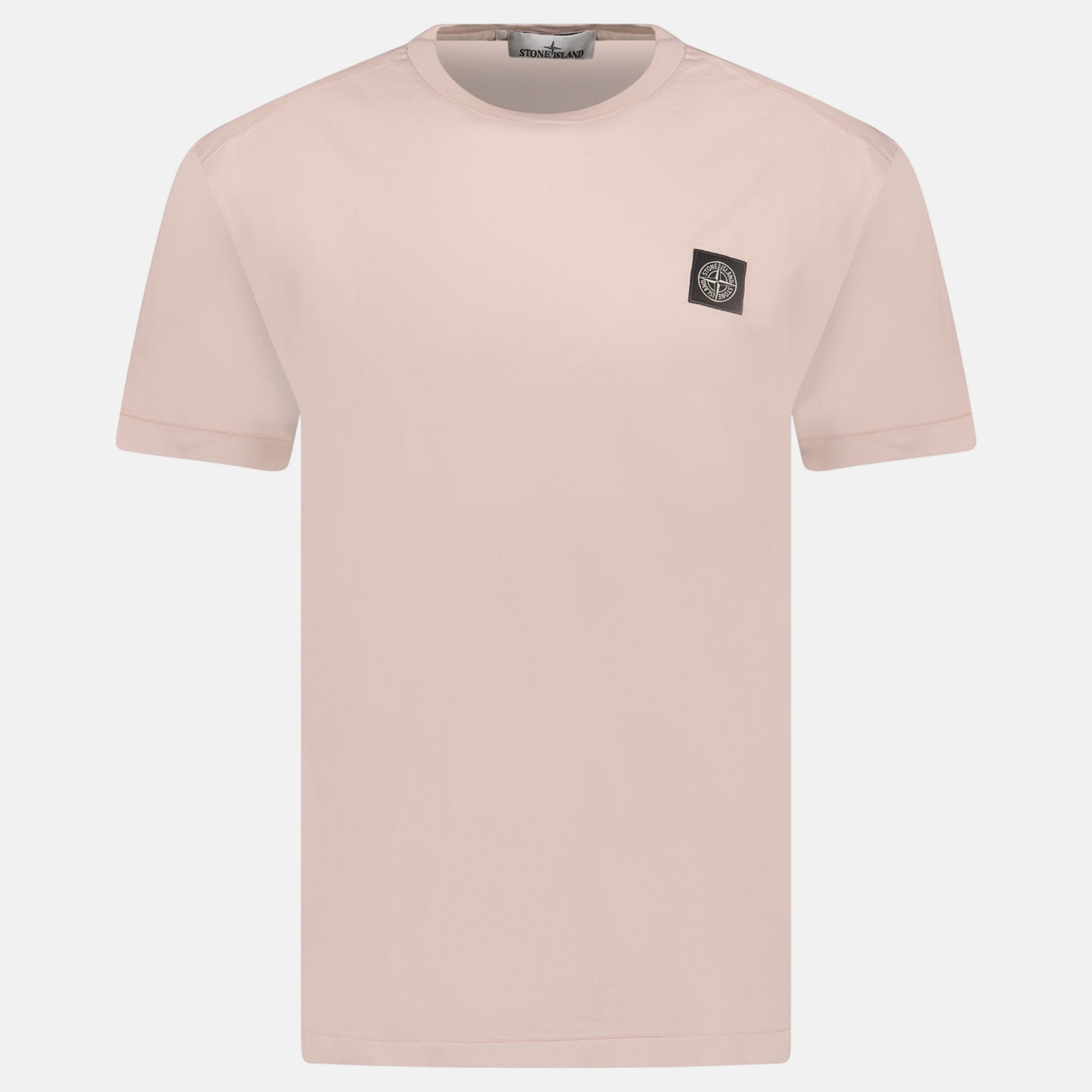 Stone Island Compass Logo Patch Cotton T-Shirt Antique Rose - C89 - northern threads uk
