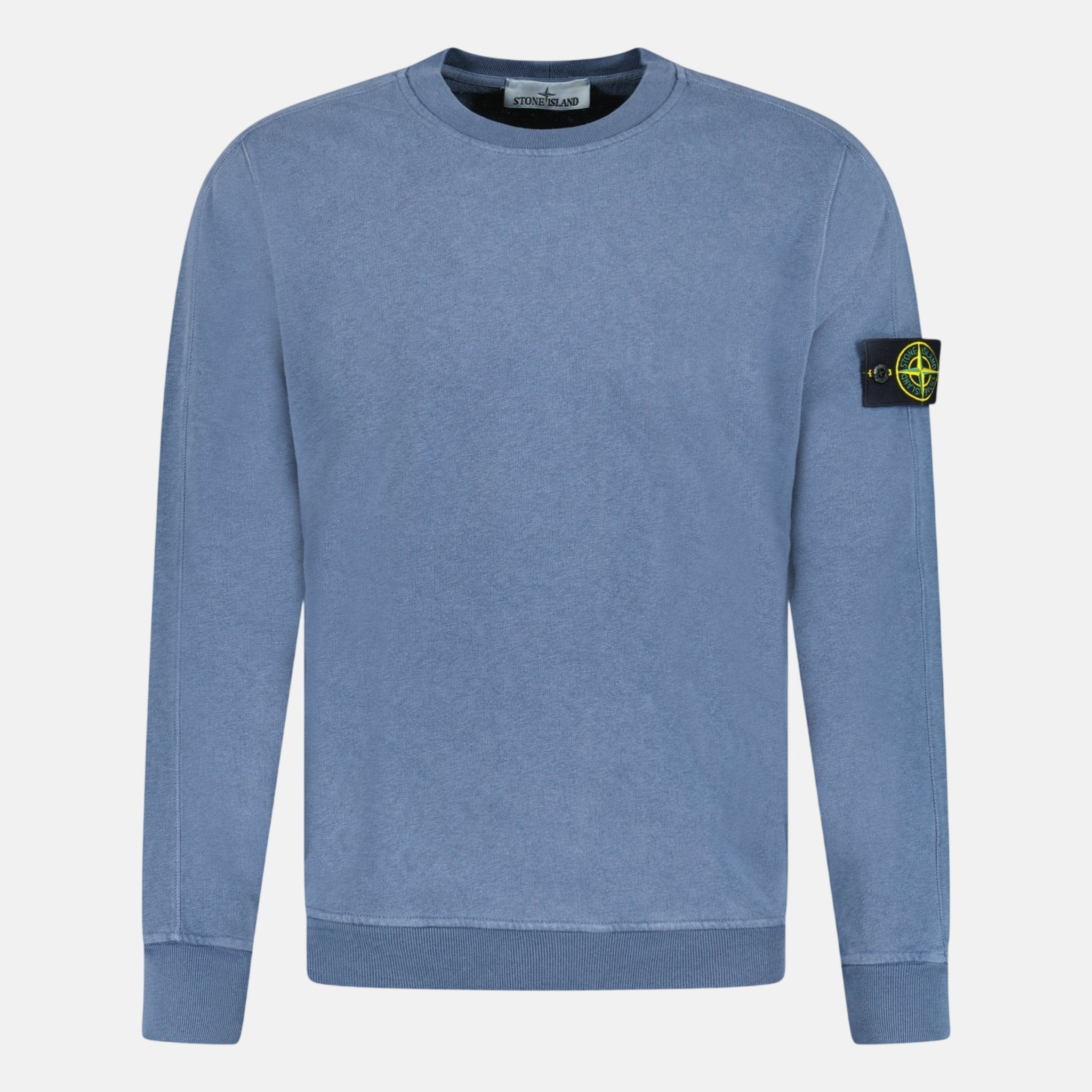 Stone Island Crew Neck Light Sweatshirt Pastel Blue - A15 - northern threads uk