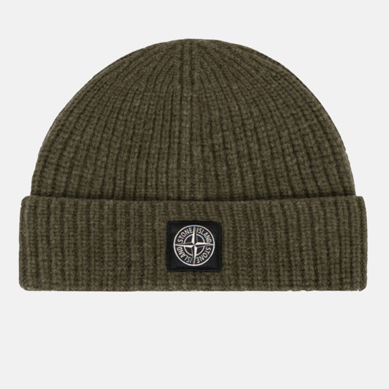 Stone Island RWS Geelong Wool Beanie Military Green - Hat Box 3 - northern threads uk