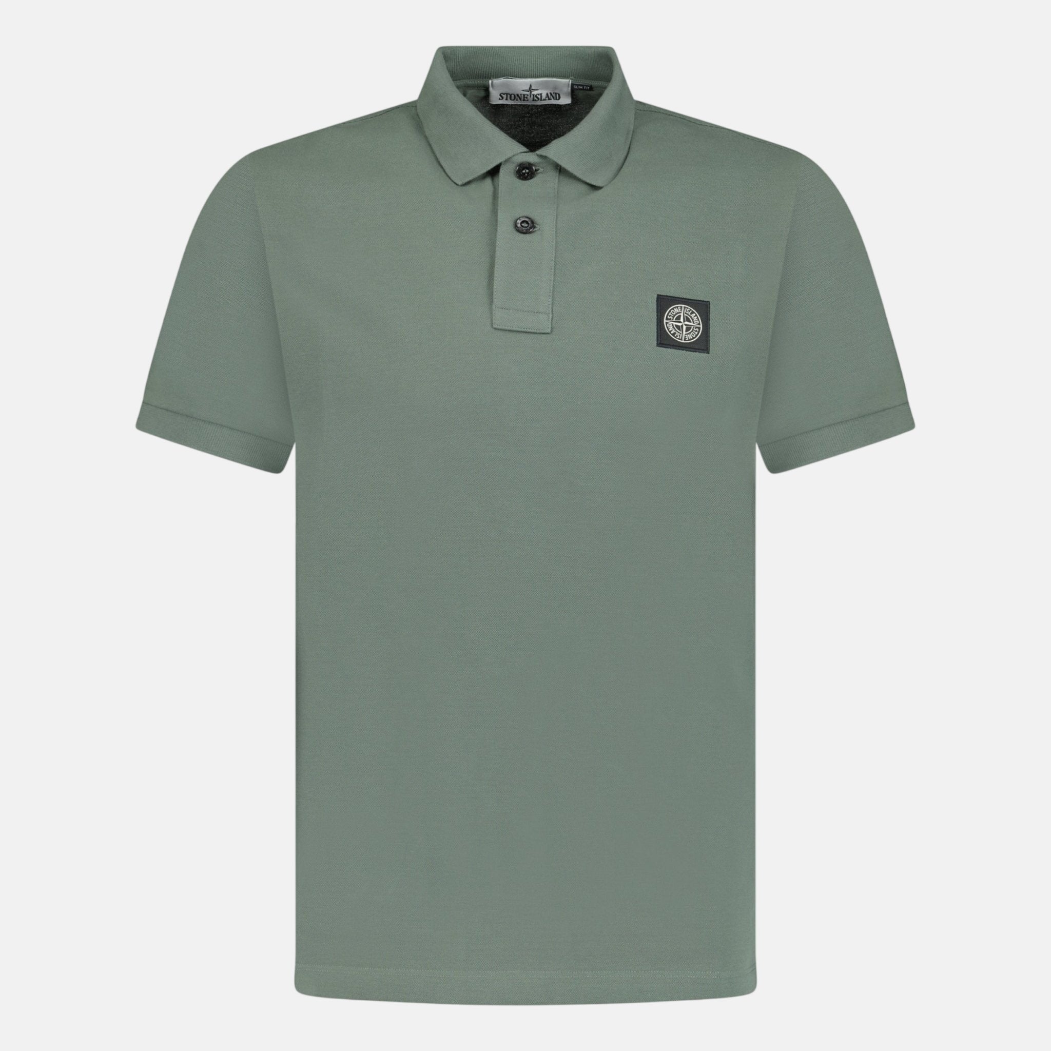 Stone Island Slim Fit Patch Polo Shirt Musk Green - B26 - northern threads uk
