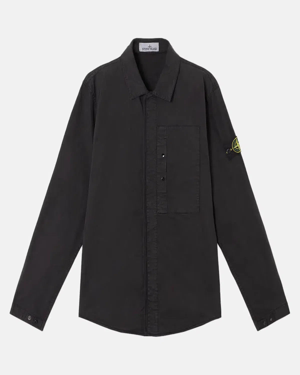 STONE ISLAND-STONE ISLAND 1200033 SUPIMA COTTON TWILL STRETCH-TC OVERSHIRT BLACK-NORTHERN THREADS DESIGNER MENSWEAR