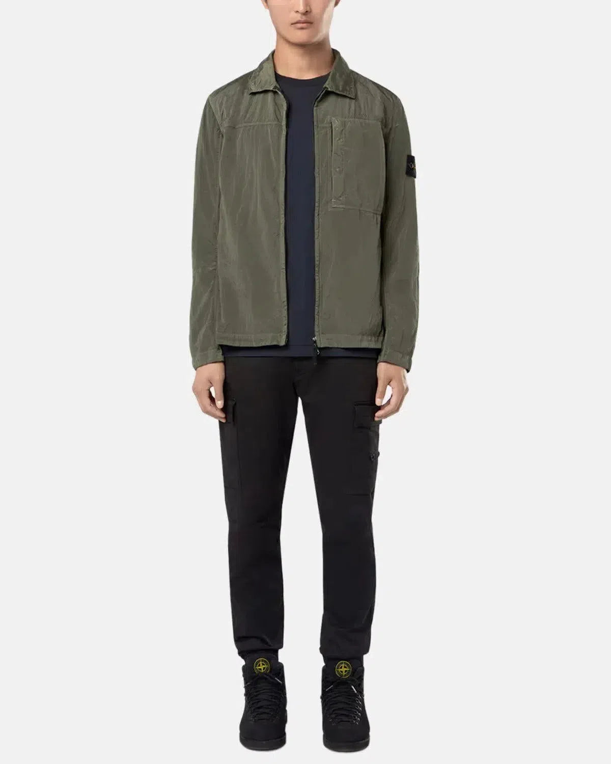 STONE ISLAND-STONE ISLAND 2100039 60/2 COTTON JERSEY T-SHIRT NAVY BLUE-NORTHERN THREADS DESIGNER MENSWEAR