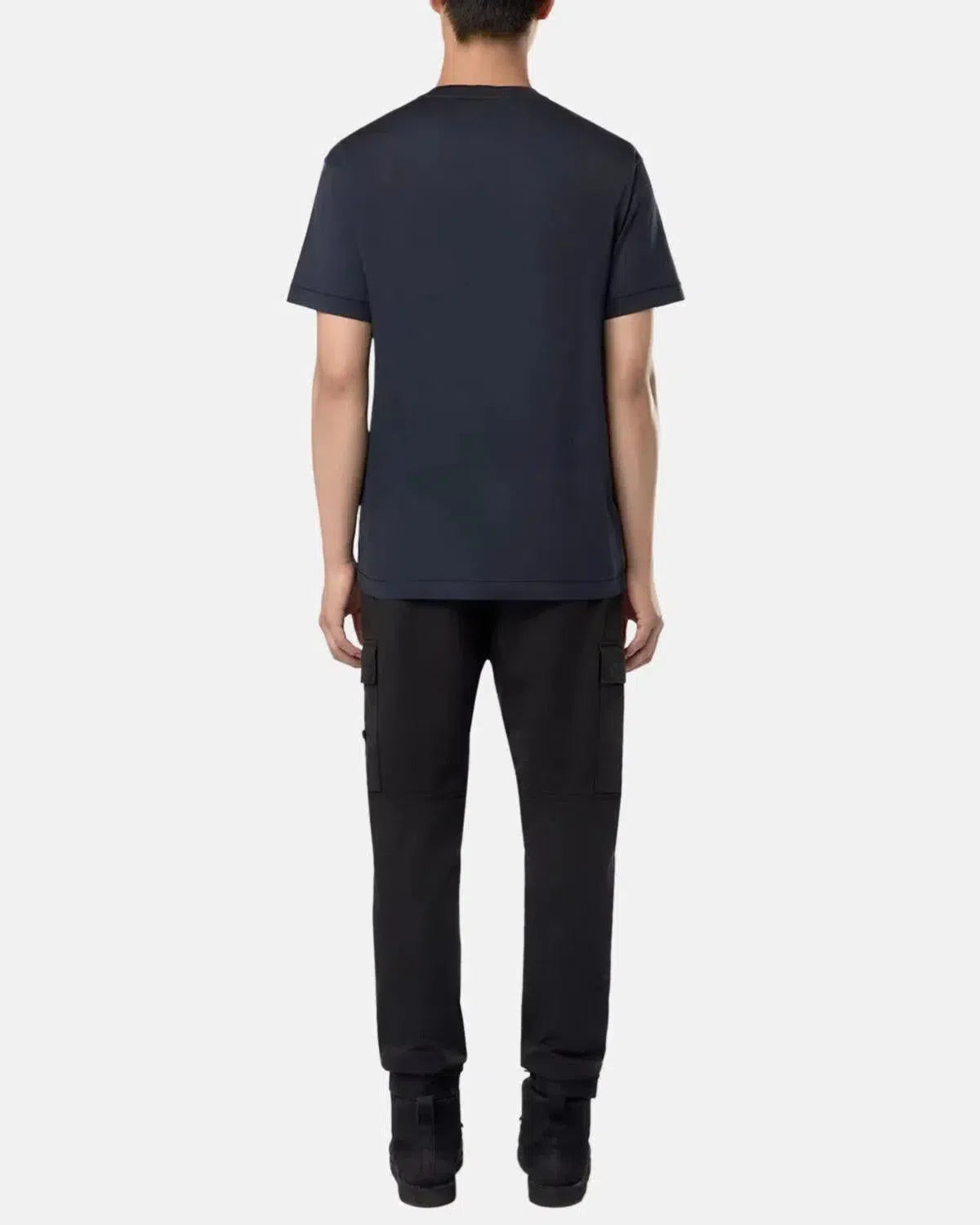STONE ISLAND-STONE ISLAND 2100039 60/2 COTTON JERSEY T-SHIRT NAVY BLUE-NORTHERN THREADS DESIGNER MENSWEAR