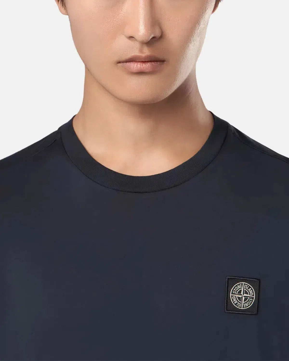STONE ISLAND-STONE ISLAND 2100039 60/2 COTTON JERSEY T-SHIRT NAVY BLUE-NORTHERN THREADS DESIGNER MENSWEAR