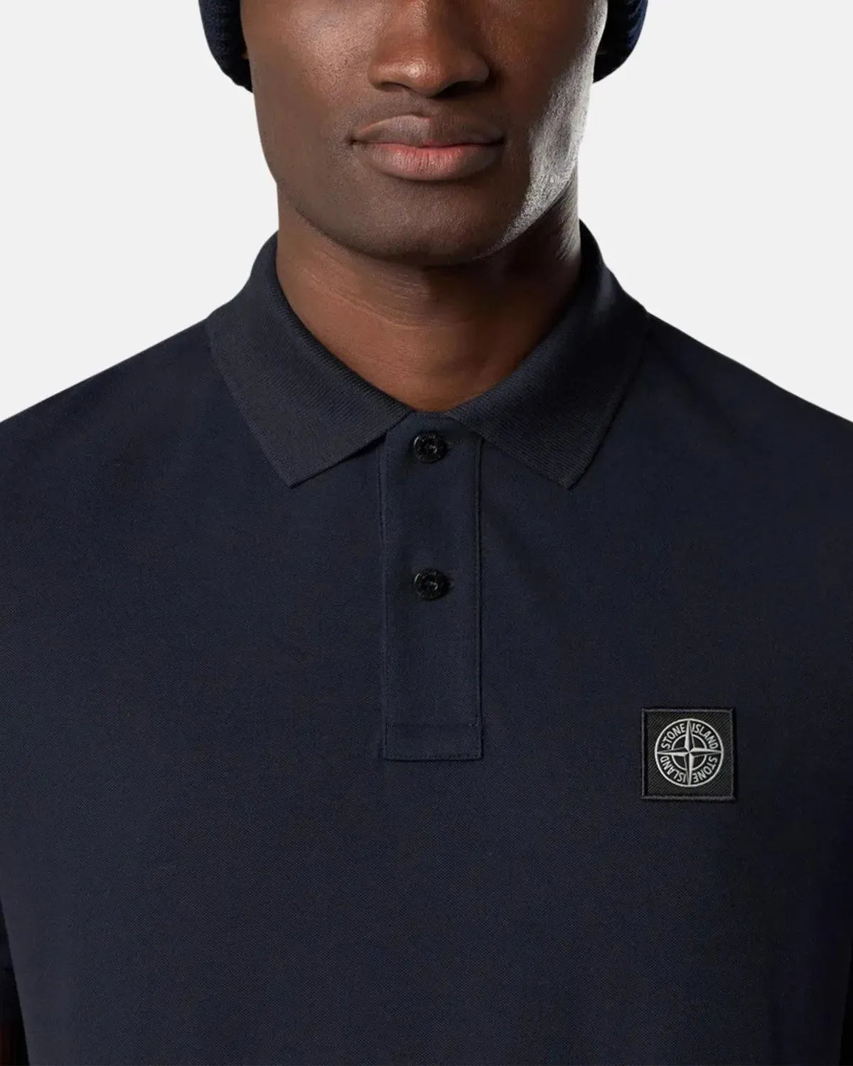 STONE ISLAND-STONE ISLAND 2200005 ORGANIC STRETCH COTTON SLIM FIT POLO SHIRT NAVY BLUE-NORTHERN THREADS DESIGNER MENSWEAR